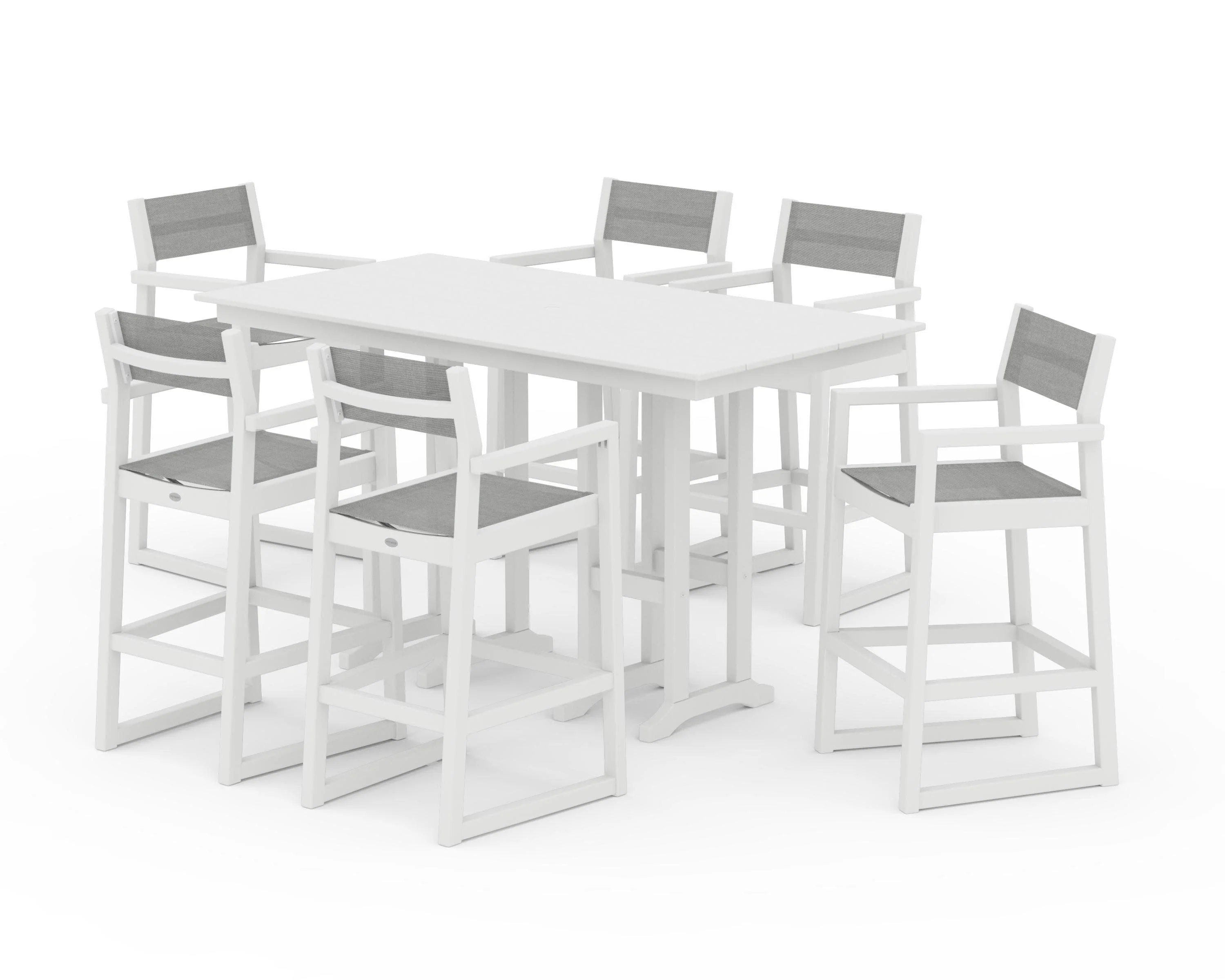 EDGE Sling Arm Chair 7-Piece Farmhouse Bar Set - Image 32