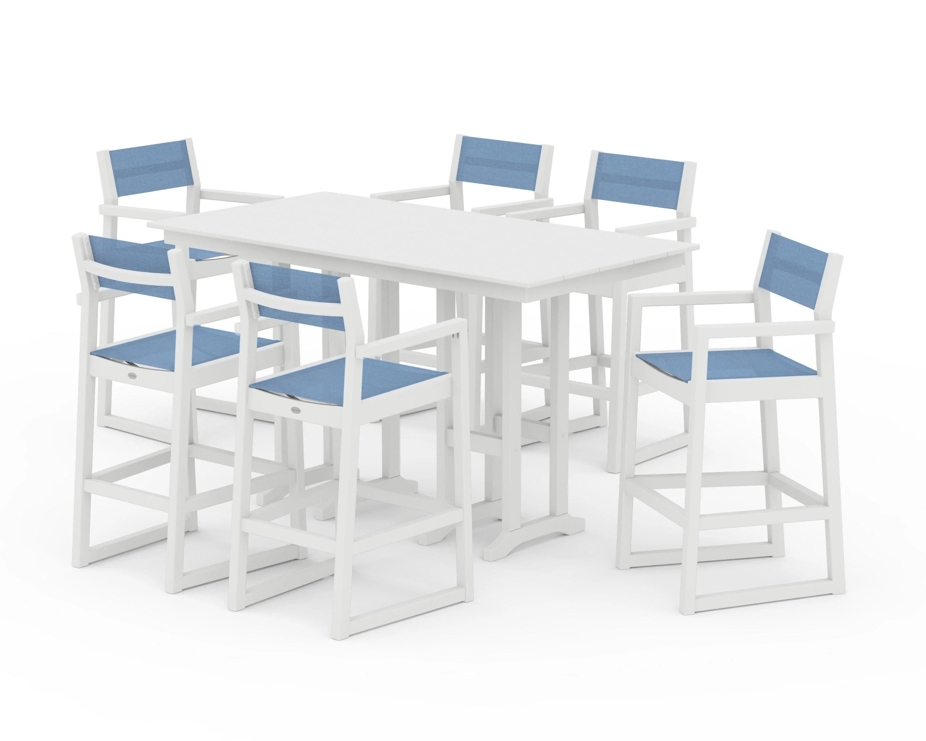 EDGE Sling Arm Chair 7-Piece Farmhouse Bar Set - Image 33