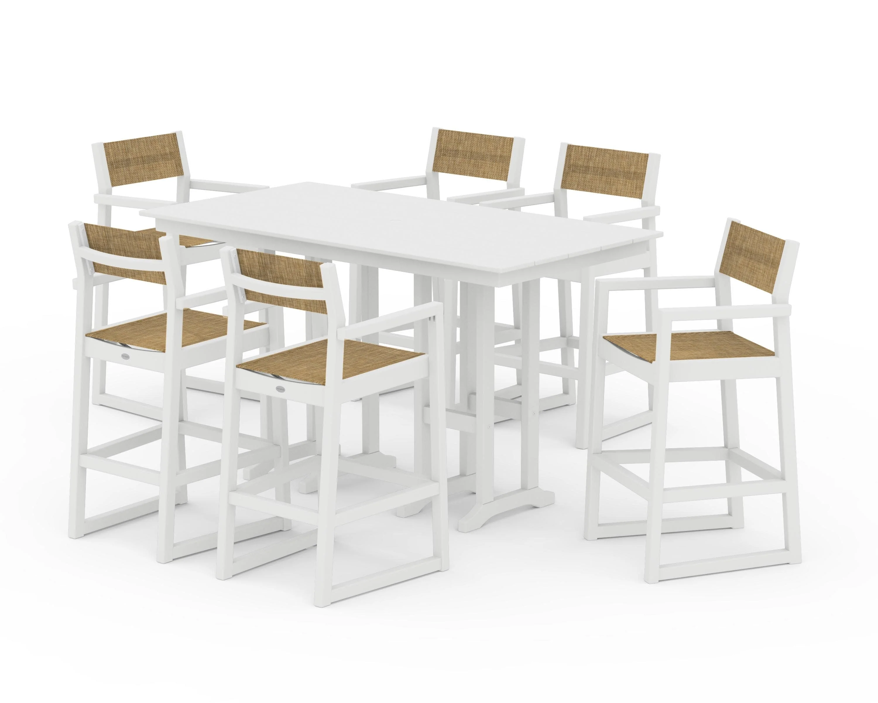 EDGE Sling Arm Chair 7-Piece Farmhouse Bar Set - Image 34