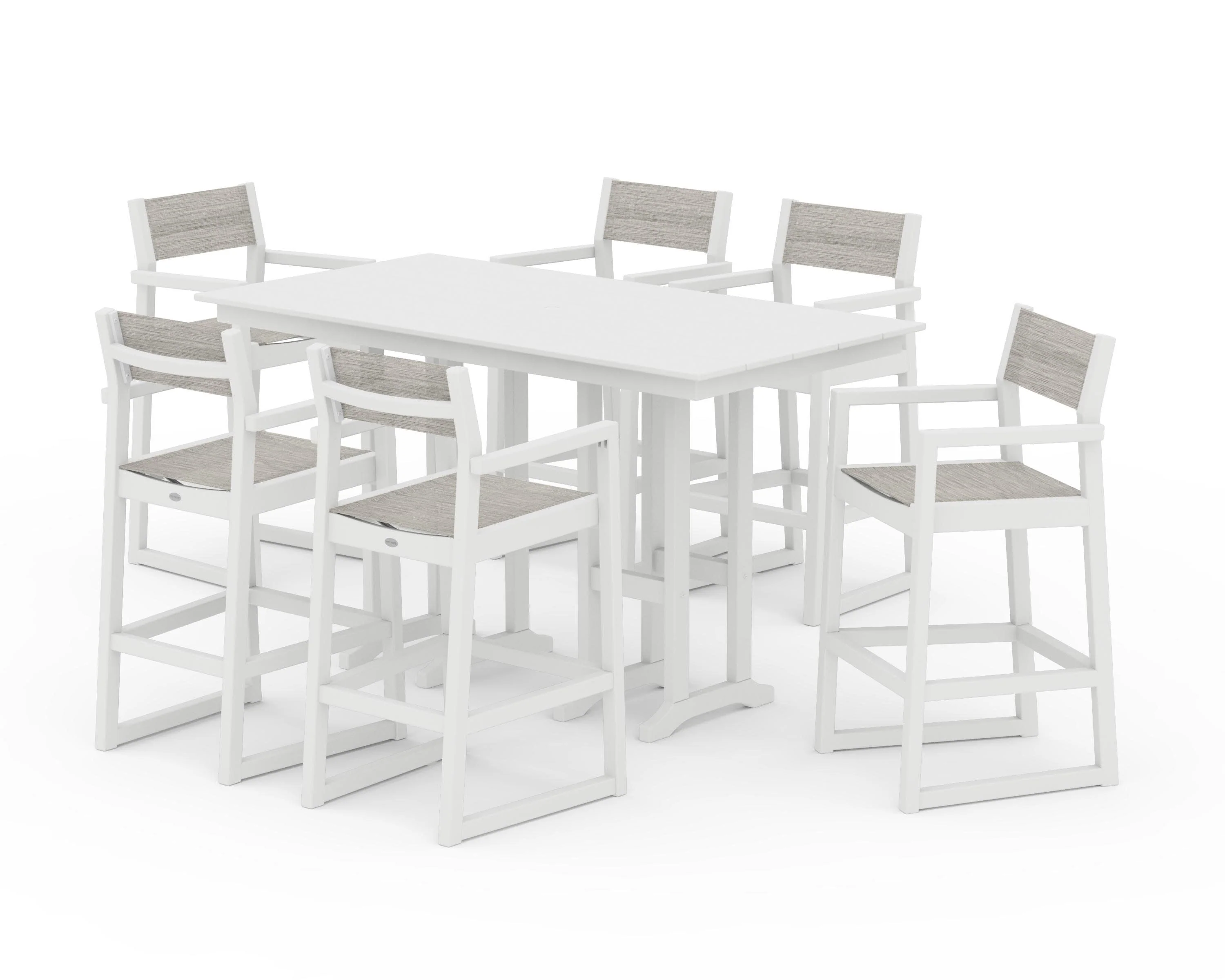 EDGE Sling Arm Chair 7-Piece Farmhouse Bar Set - Image 35