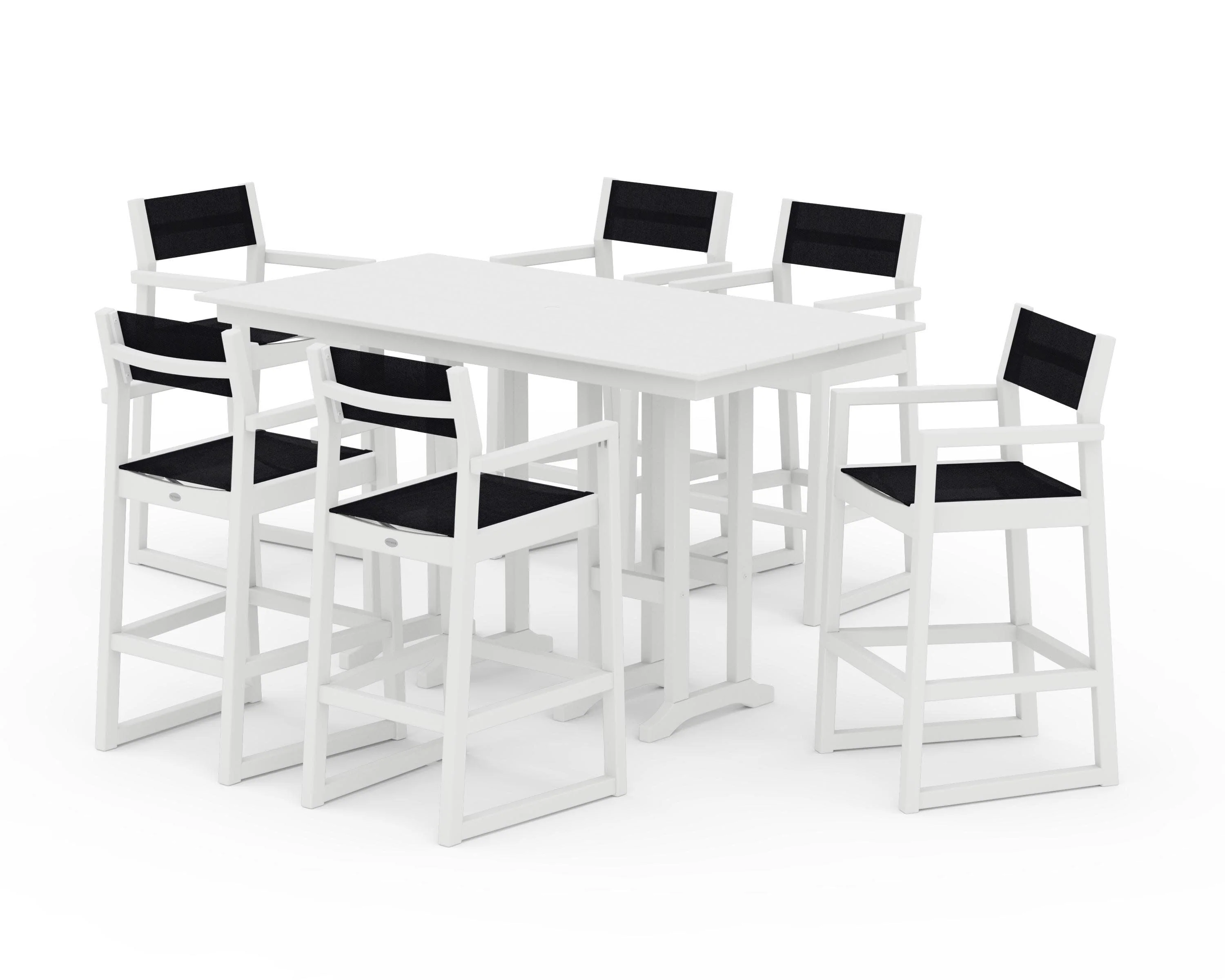 EDGE Sling Arm Chair 7-Piece Farmhouse Bar Set - Image 37