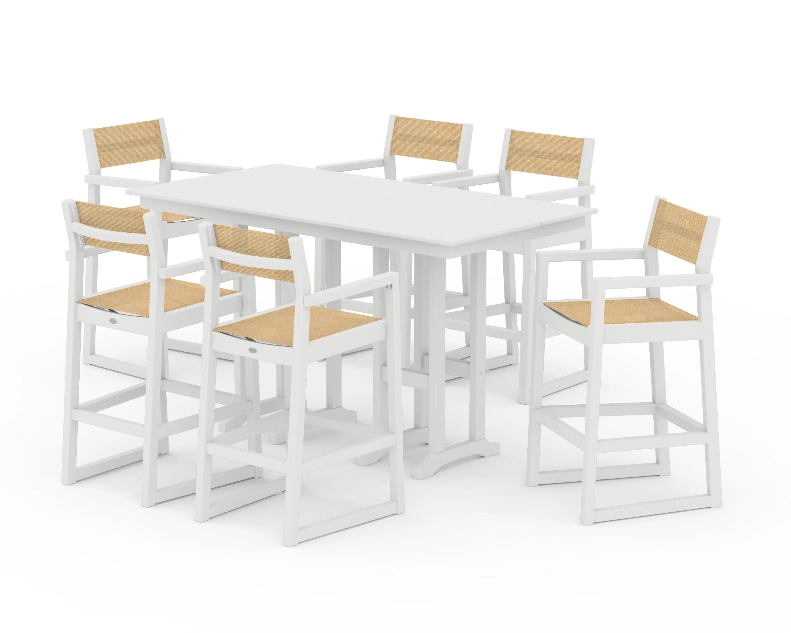 EDGE Sling Arm Chair 7-Piece Farmhouse Bar Set - Image 38