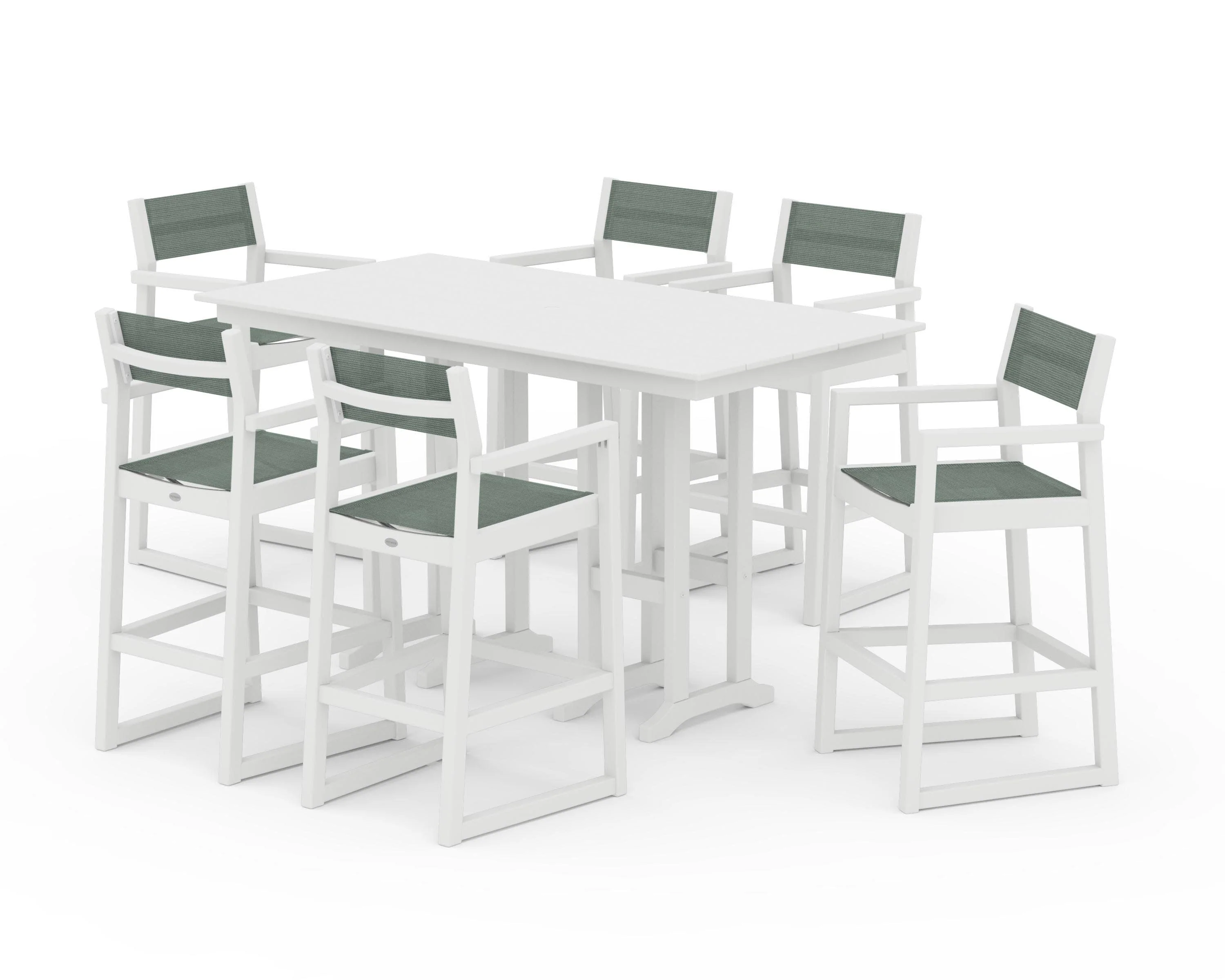 EDGE Sling Arm Chair 7-Piece Farmhouse Bar Set - Image 39