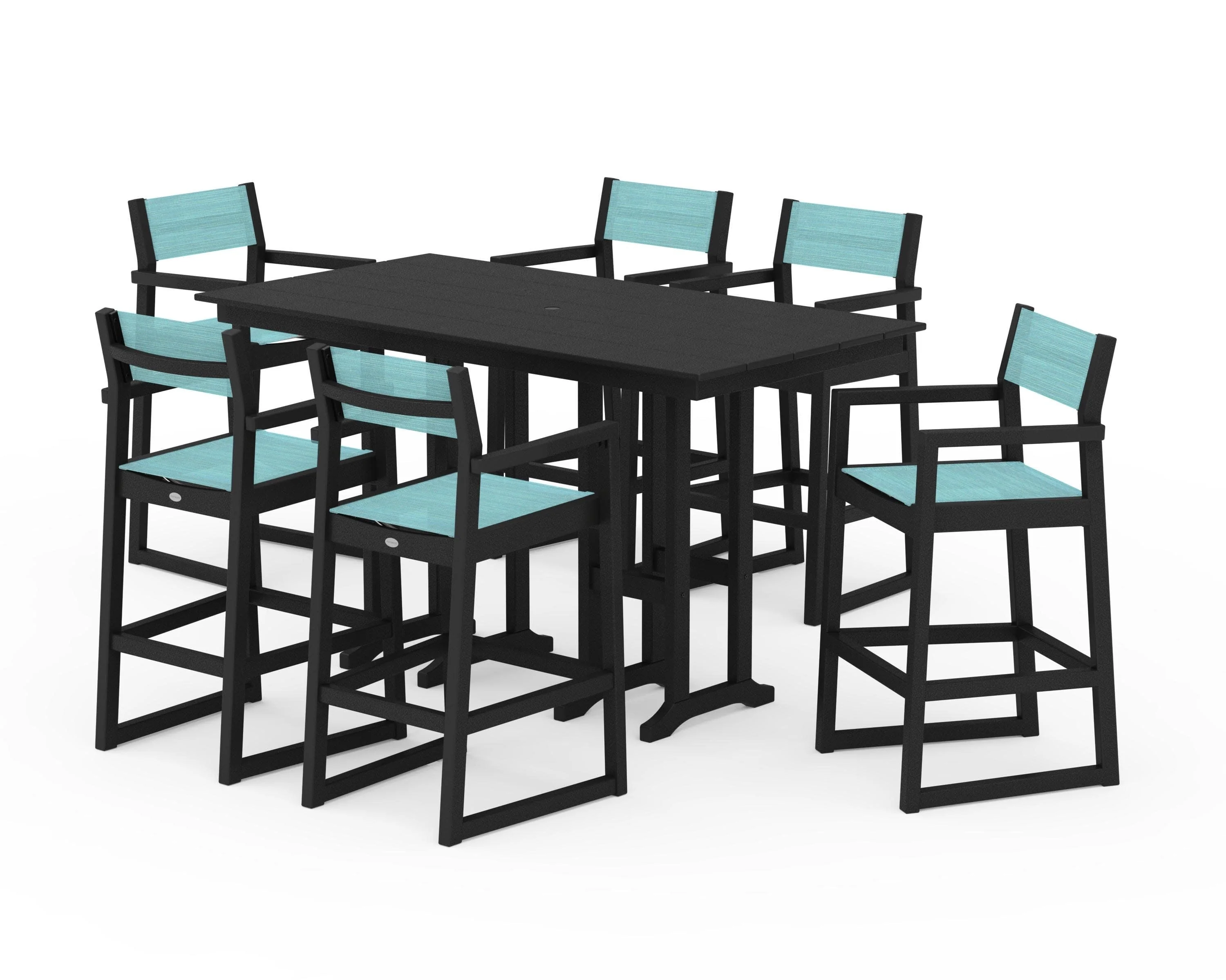 EDGE Sling Arm Chair 7-Piece Farmhouse Bar Set - Image 4