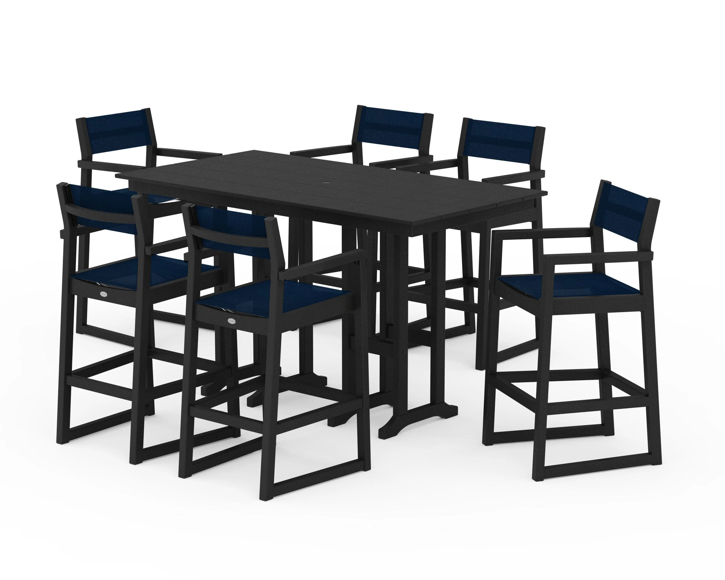 EDGE Sling Arm Chair 7-Piece Farmhouse Bar Set - Image 41