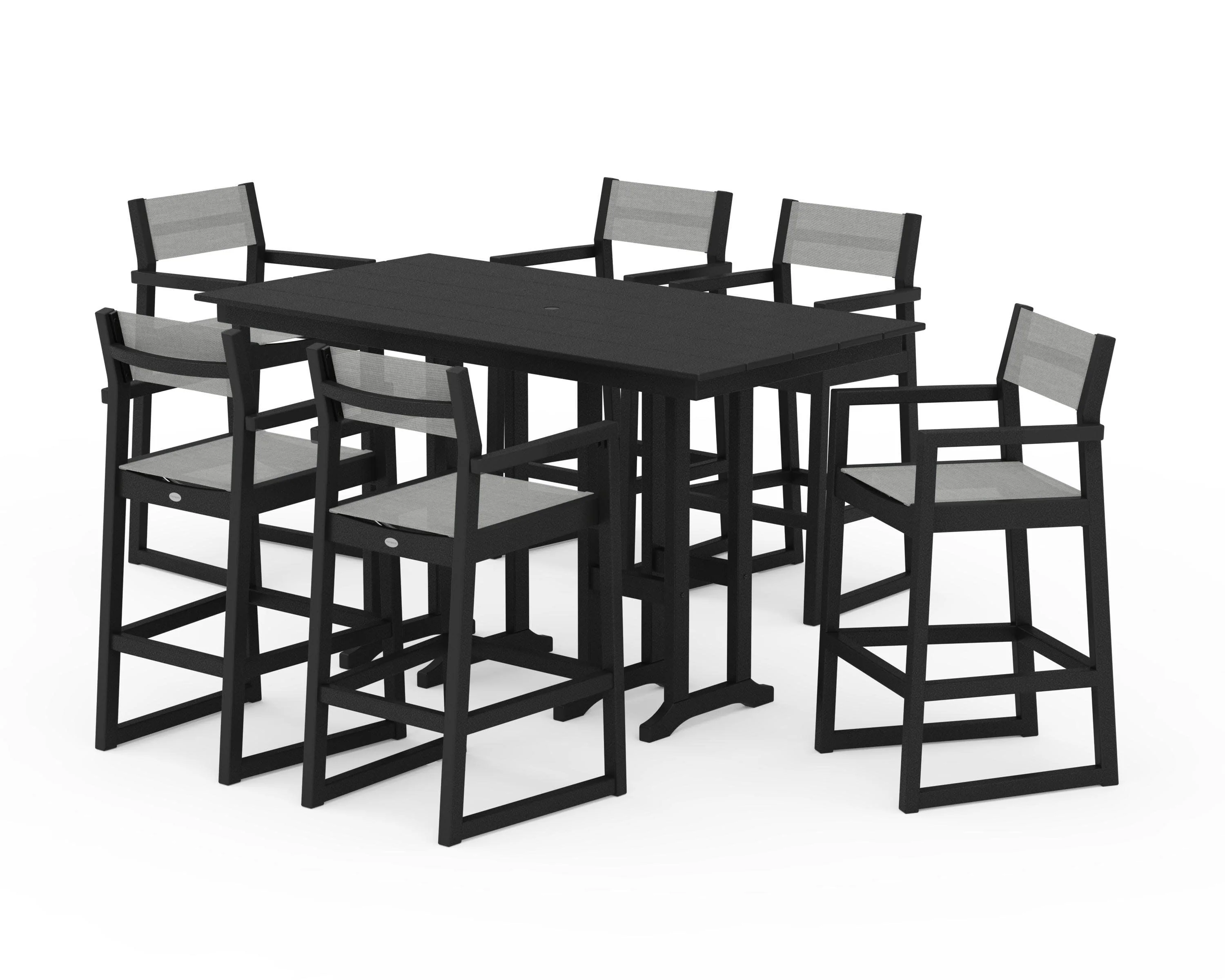 EDGE Sling Arm Chair 7-Piece Farmhouse Bar Set - Image 42