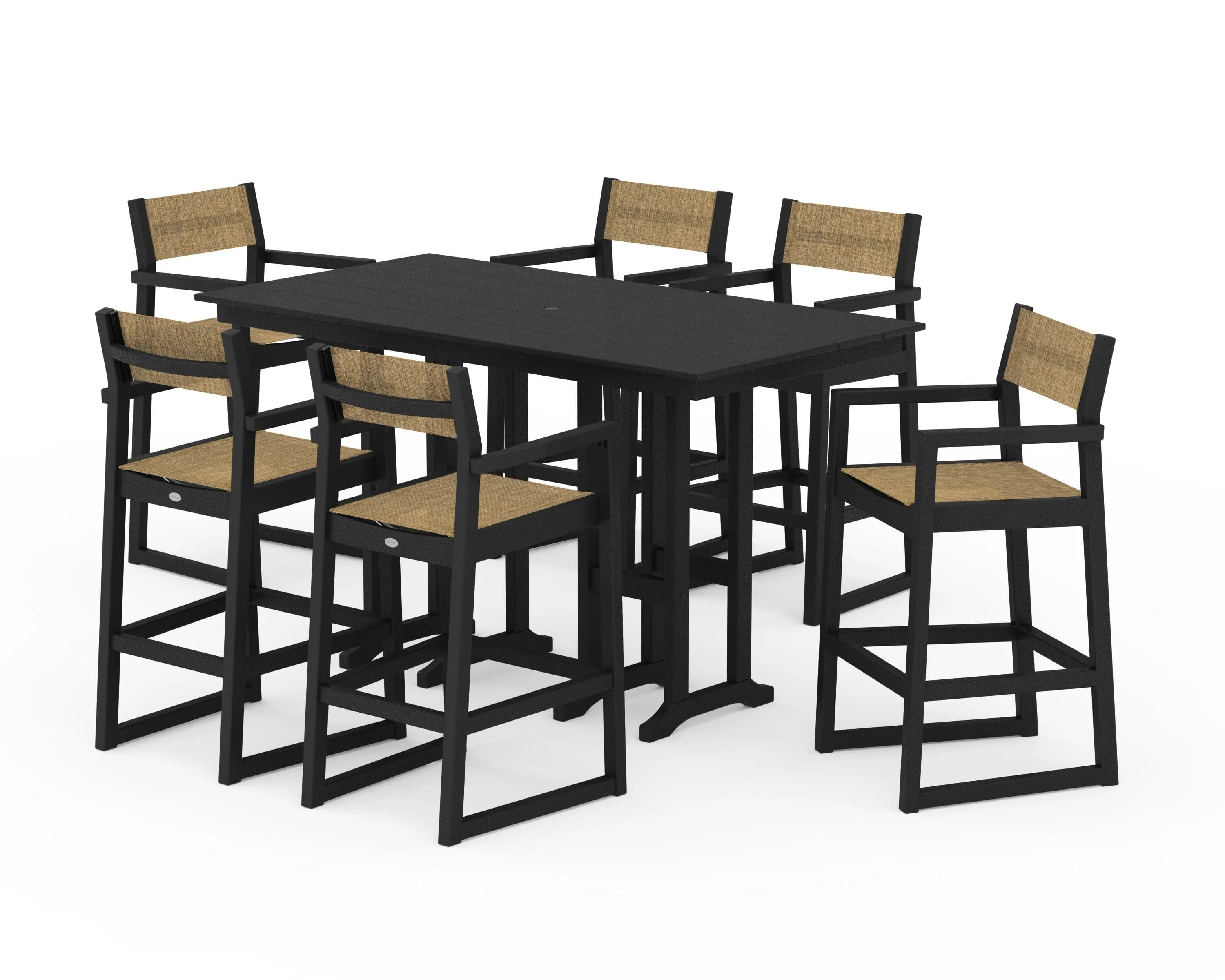 EDGE Sling Arm Chair 7-Piece Farmhouse Bar Set - Image 44