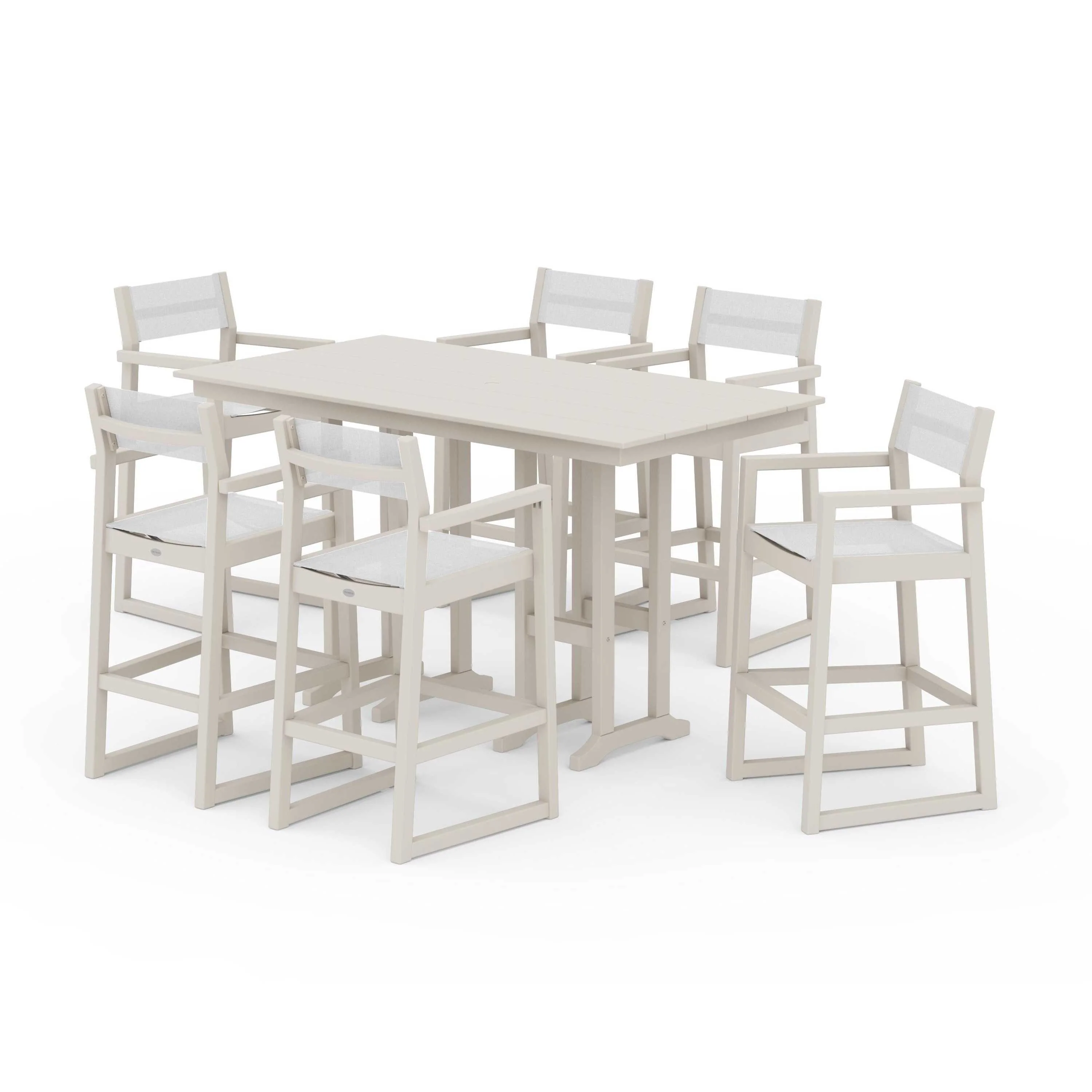 EDGE Sling Arm Chair 7-Piece Farmhouse Bar Set - Image 45