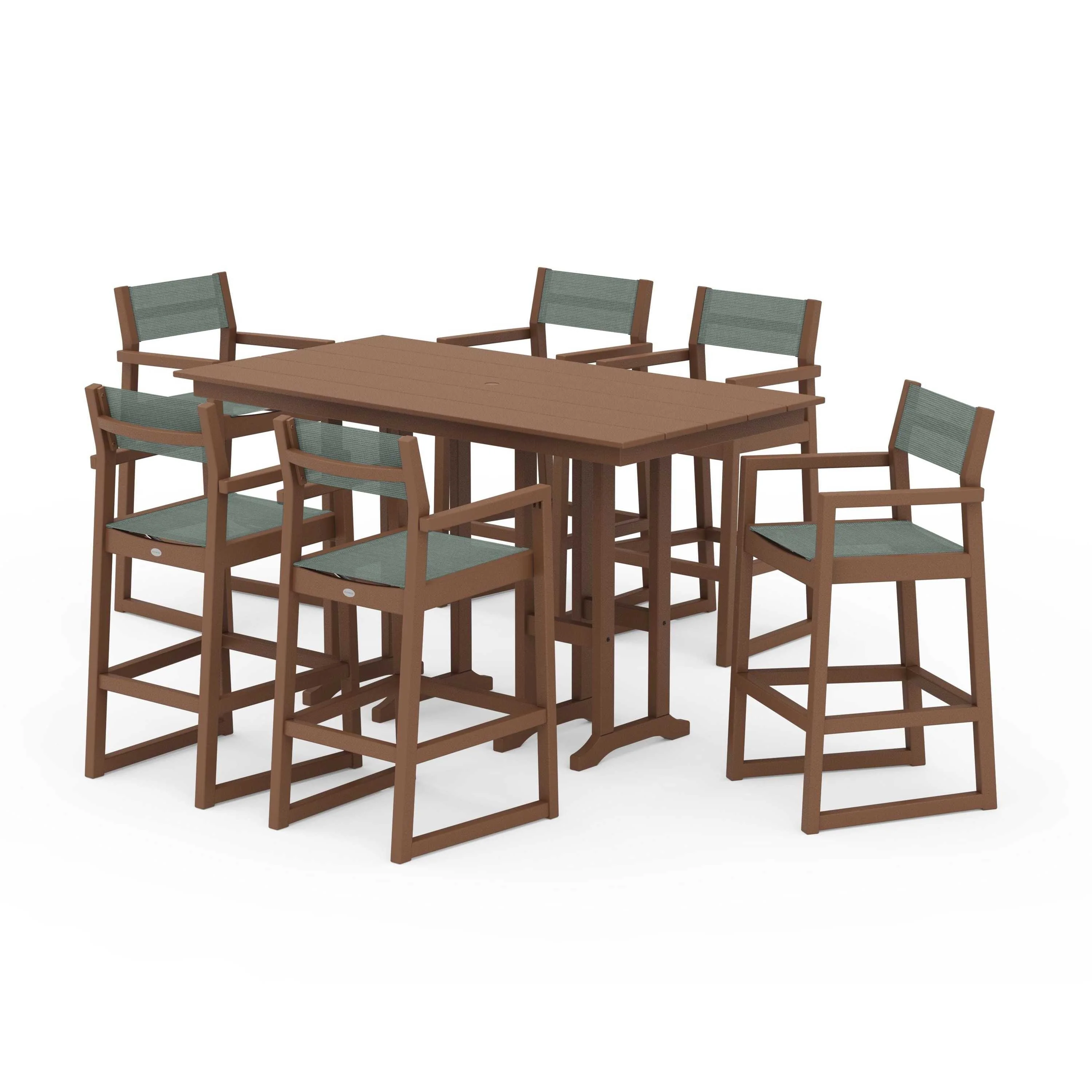 EDGE Sling Arm Chair 7-Piece Farmhouse Bar Set - Image 47