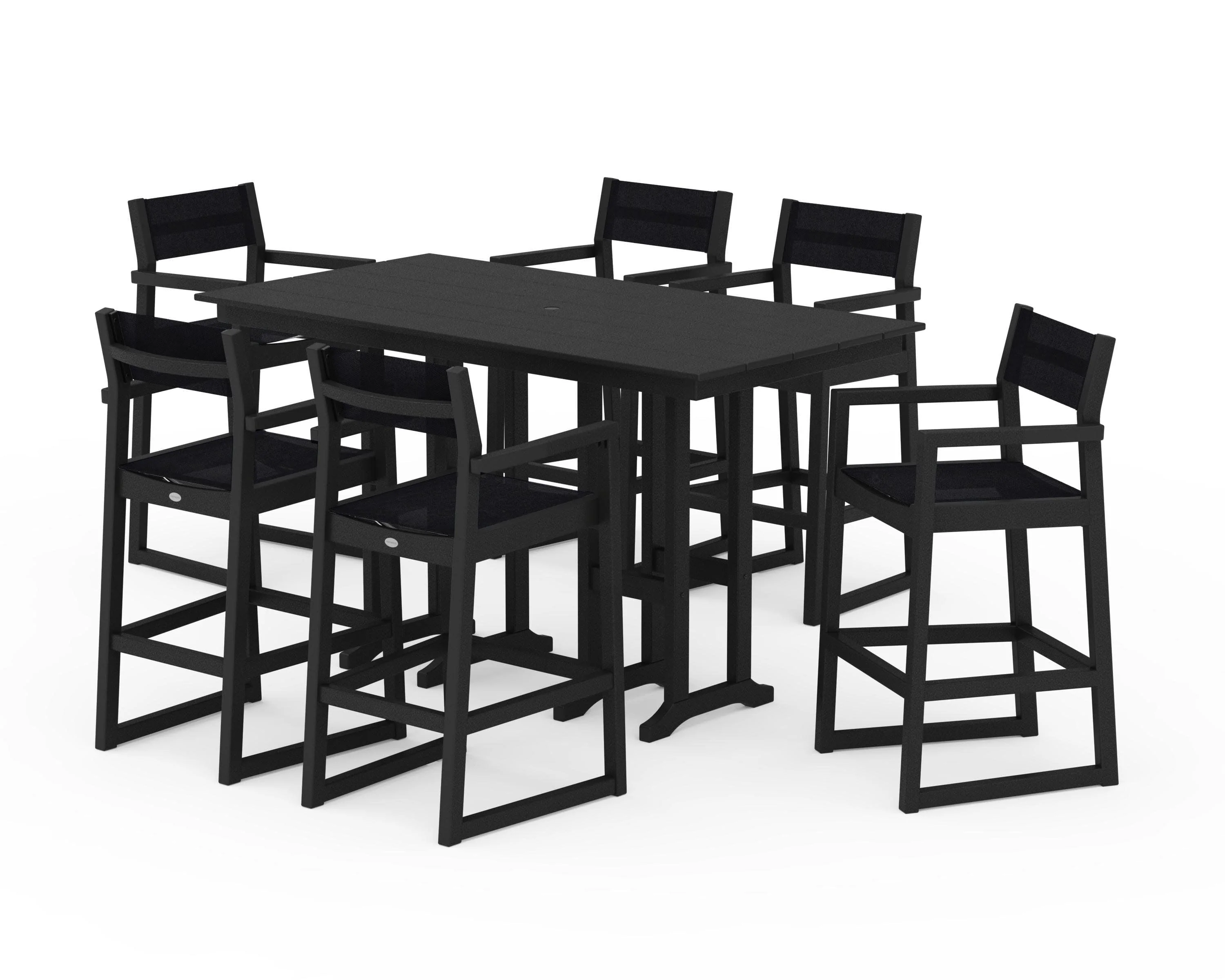 EDGE Sling Arm Chair 7-Piece Farmhouse Bar Set - Image 5