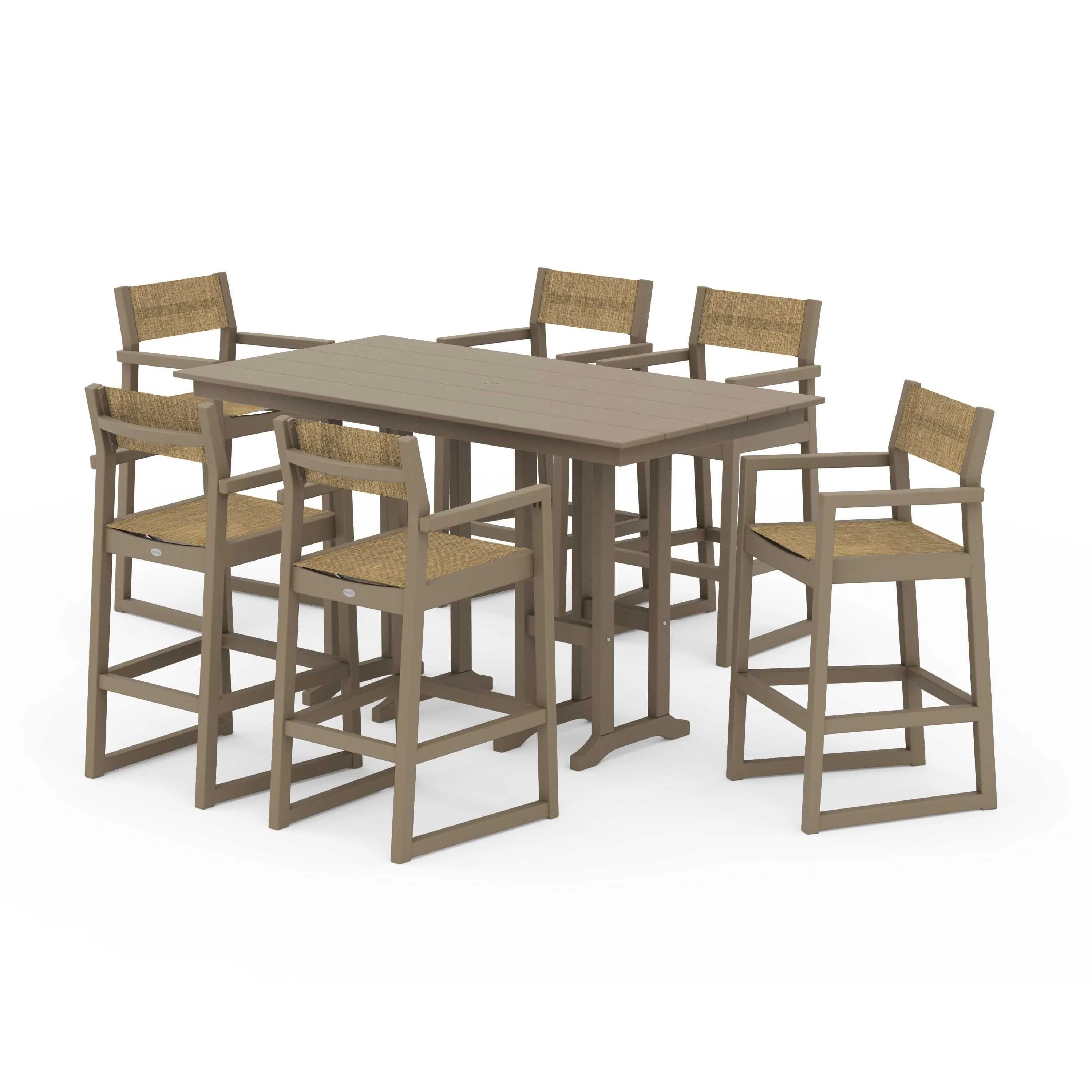 EDGE Sling Arm Chair 7-Piece Farmhouse Bar Set - Image 51
