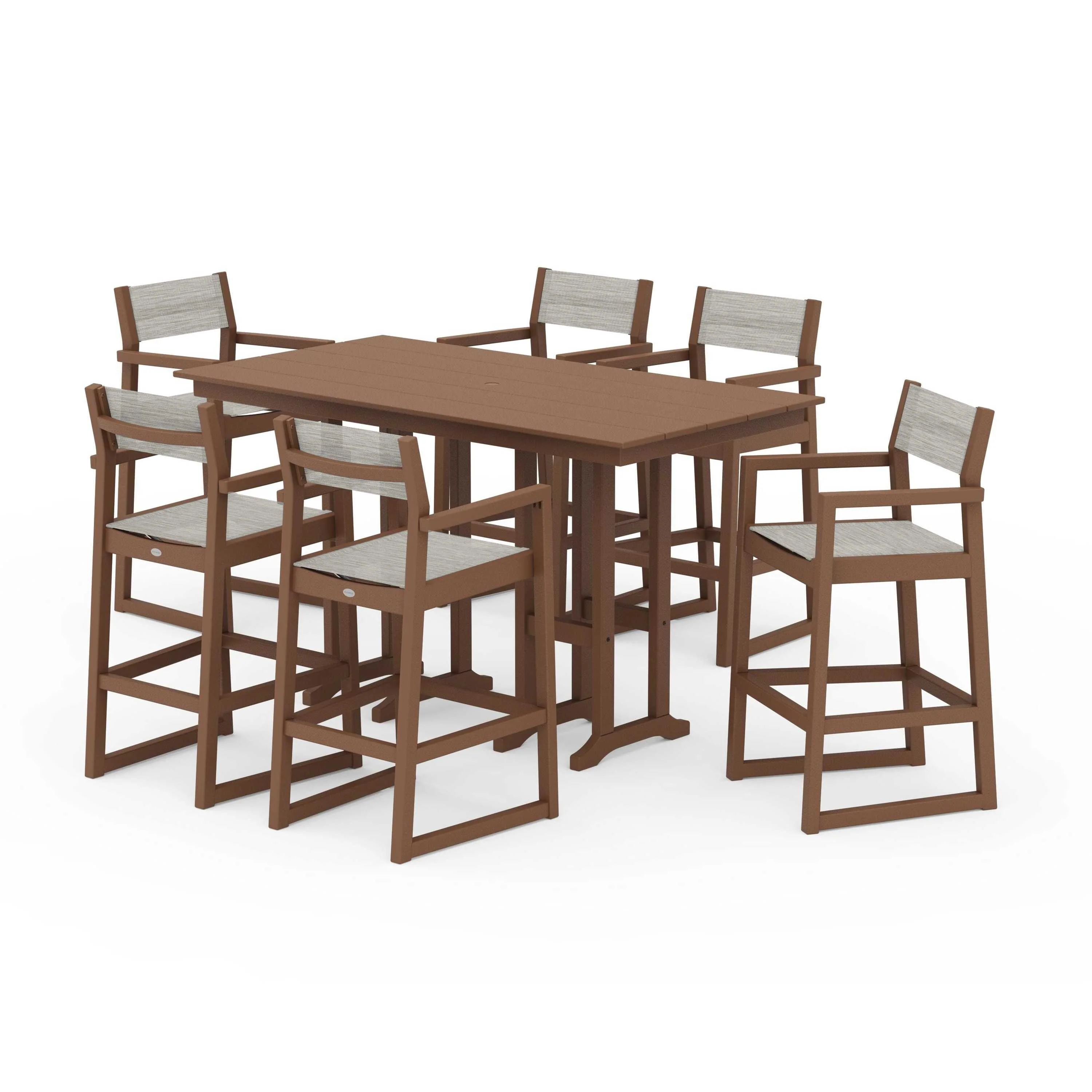 EDGE Sling Arm Chair 7-Piece Farmhouse Bar Set - Image 54