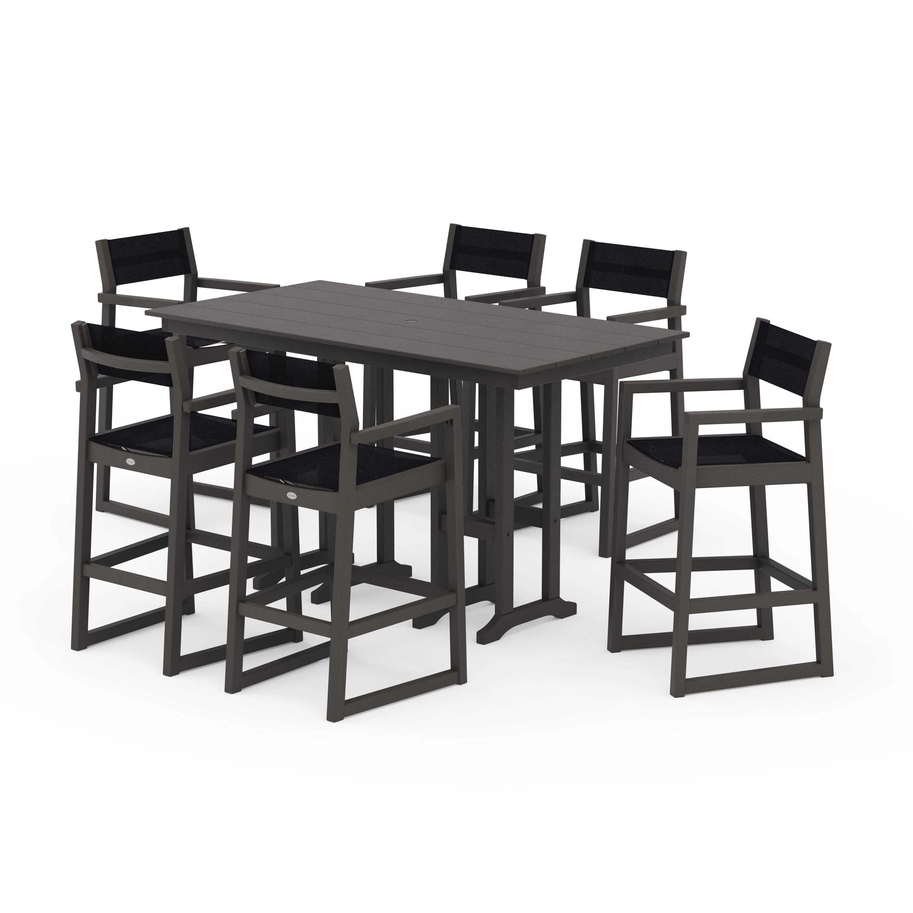EDGE Sling Arm Chair 7-Piece Farmhouse Bar Set - Image 57