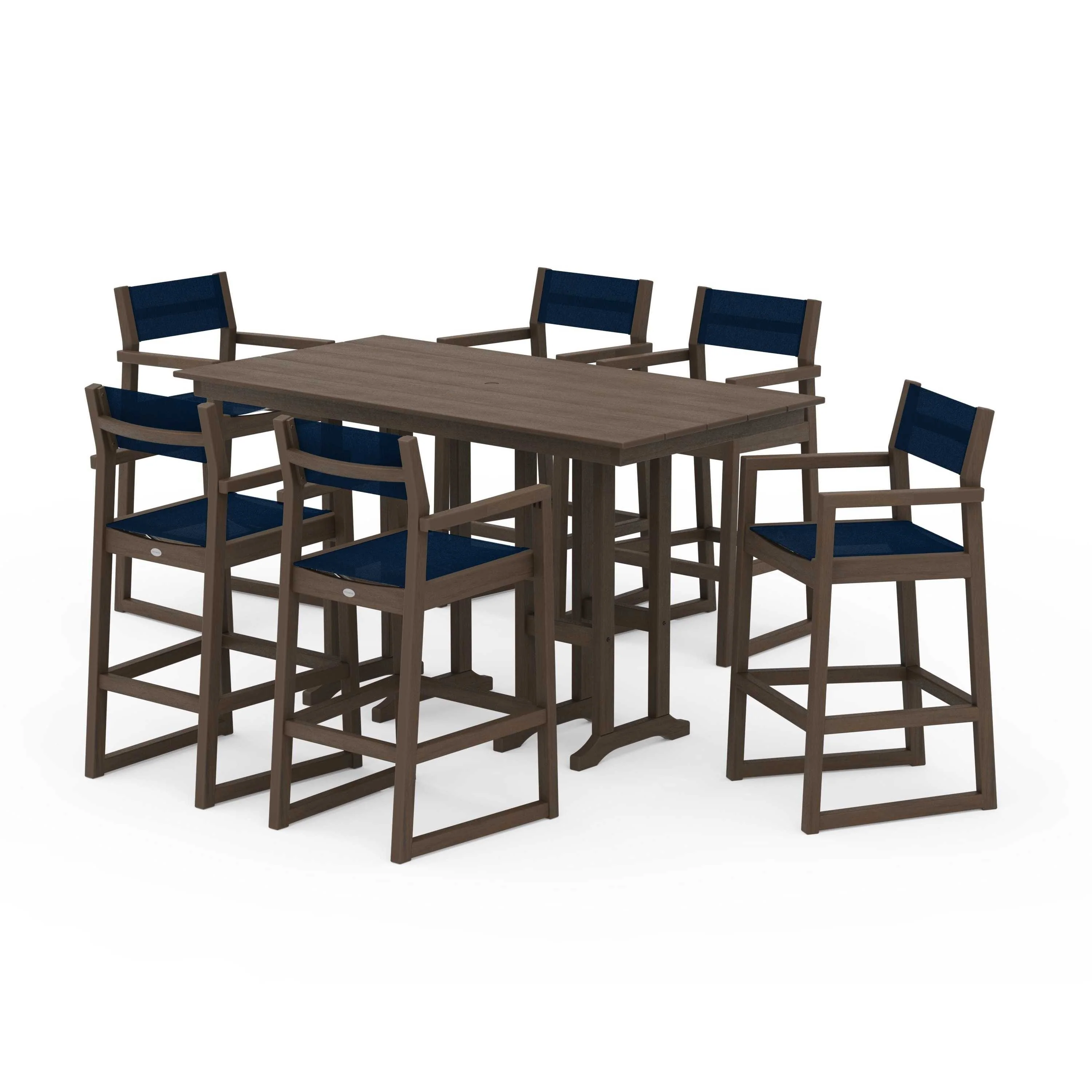 EDGE Sling Arm Chair 7-Piece Farmhouse Bar Set - Image 59