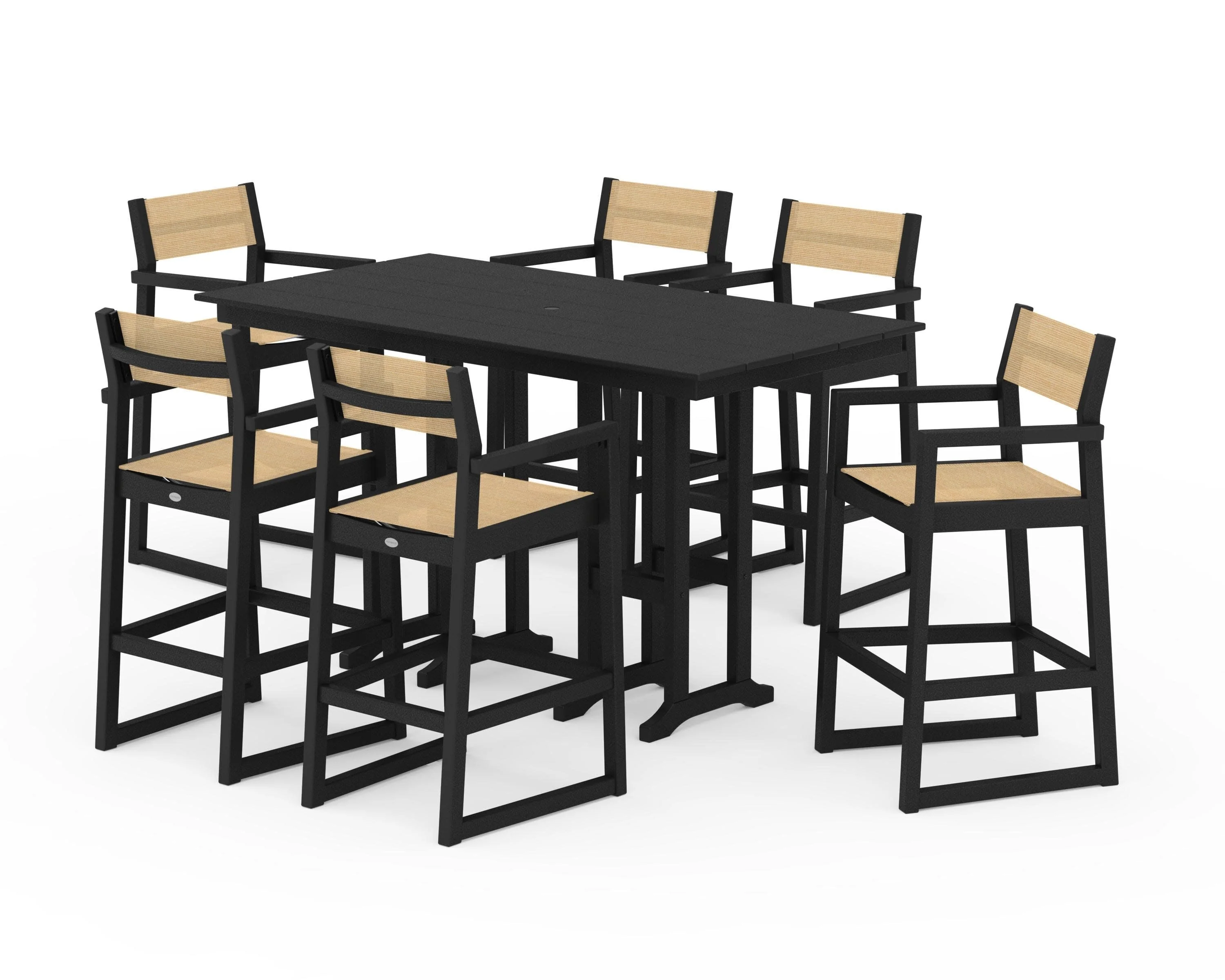 EDGE Sling Arm Chair 7-Piece Farmhouse Bar Set - Image 6