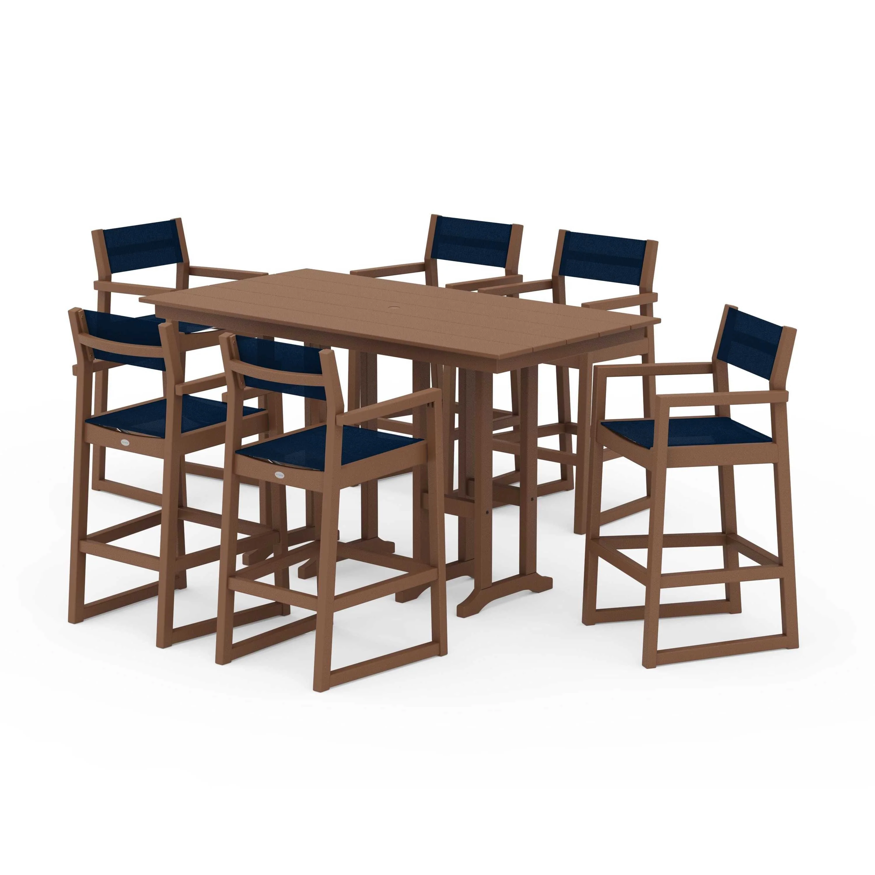 EDGE Sling Arm Chair 7-Piece Farmhouse Bar Set - Image 67