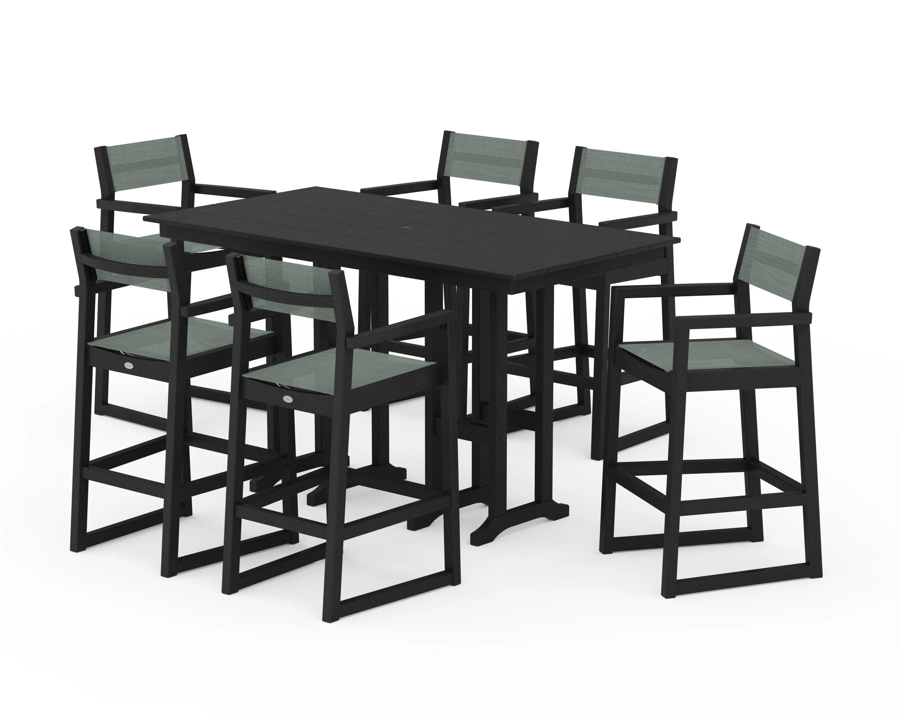 EDGE Sling Arm Chair 7-Piece Farmhouse Bar Set - Image 7