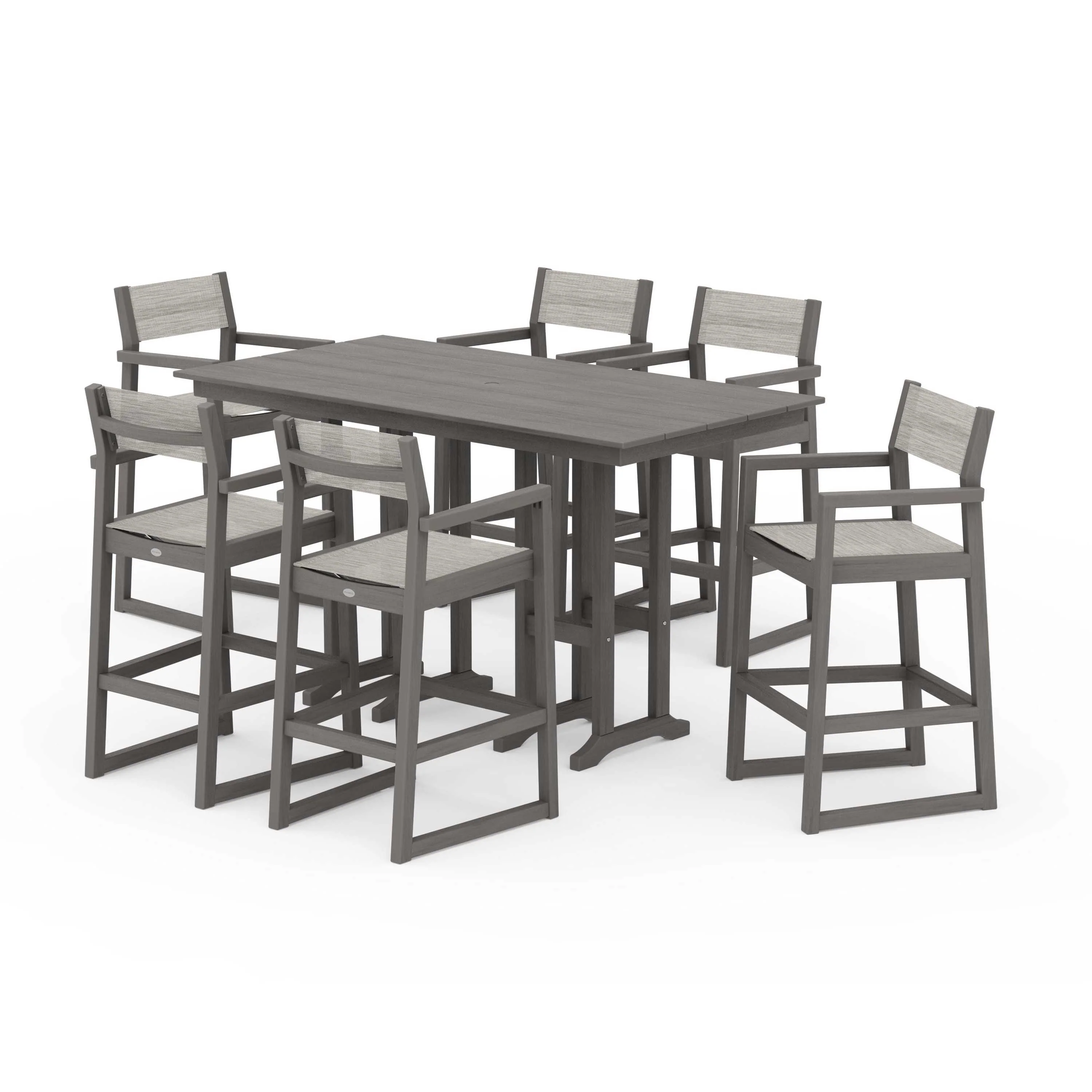 EDGE Sling Arm Chair 7-Piece Farmhouse Bar Set - Image 74