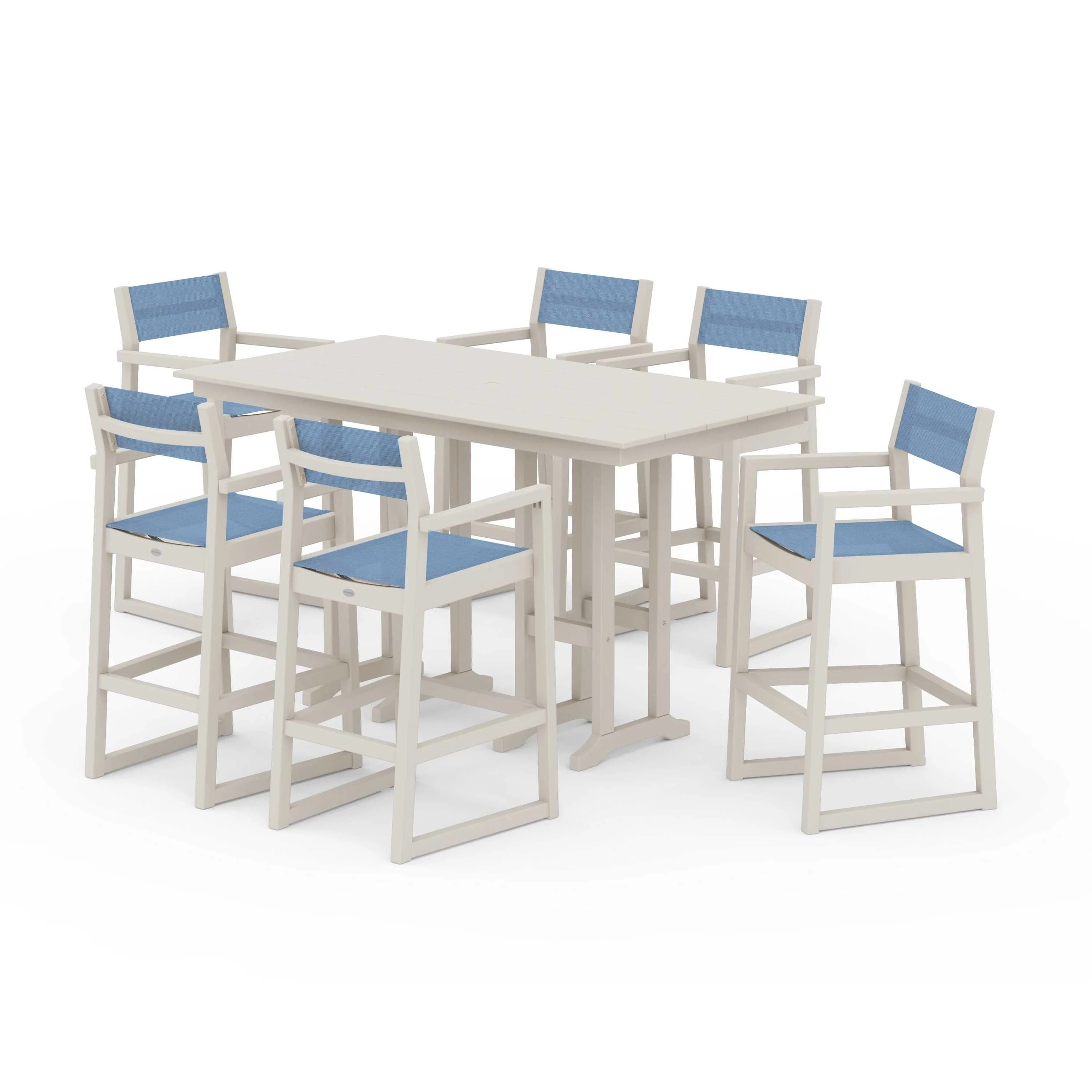 EDGE Sling Arm Chair 7-Piece Farmhouse Bar Set - Image 78