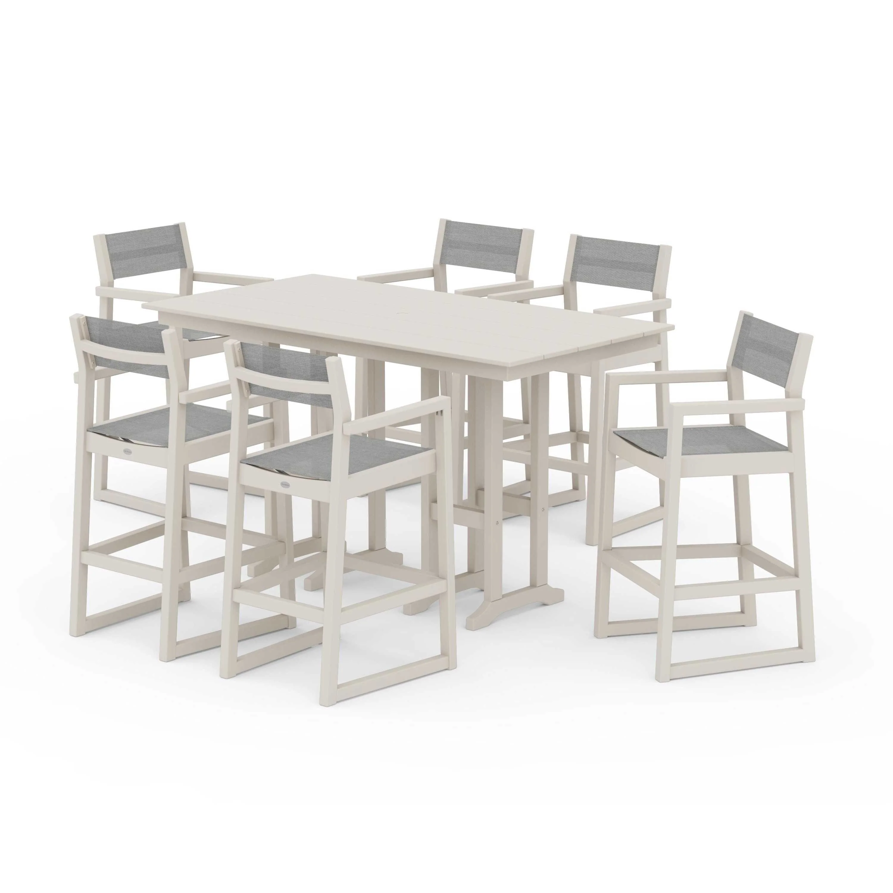 EDGE Sling Arm Chair 7-Piece Farmhouse Bar Set - Image 87