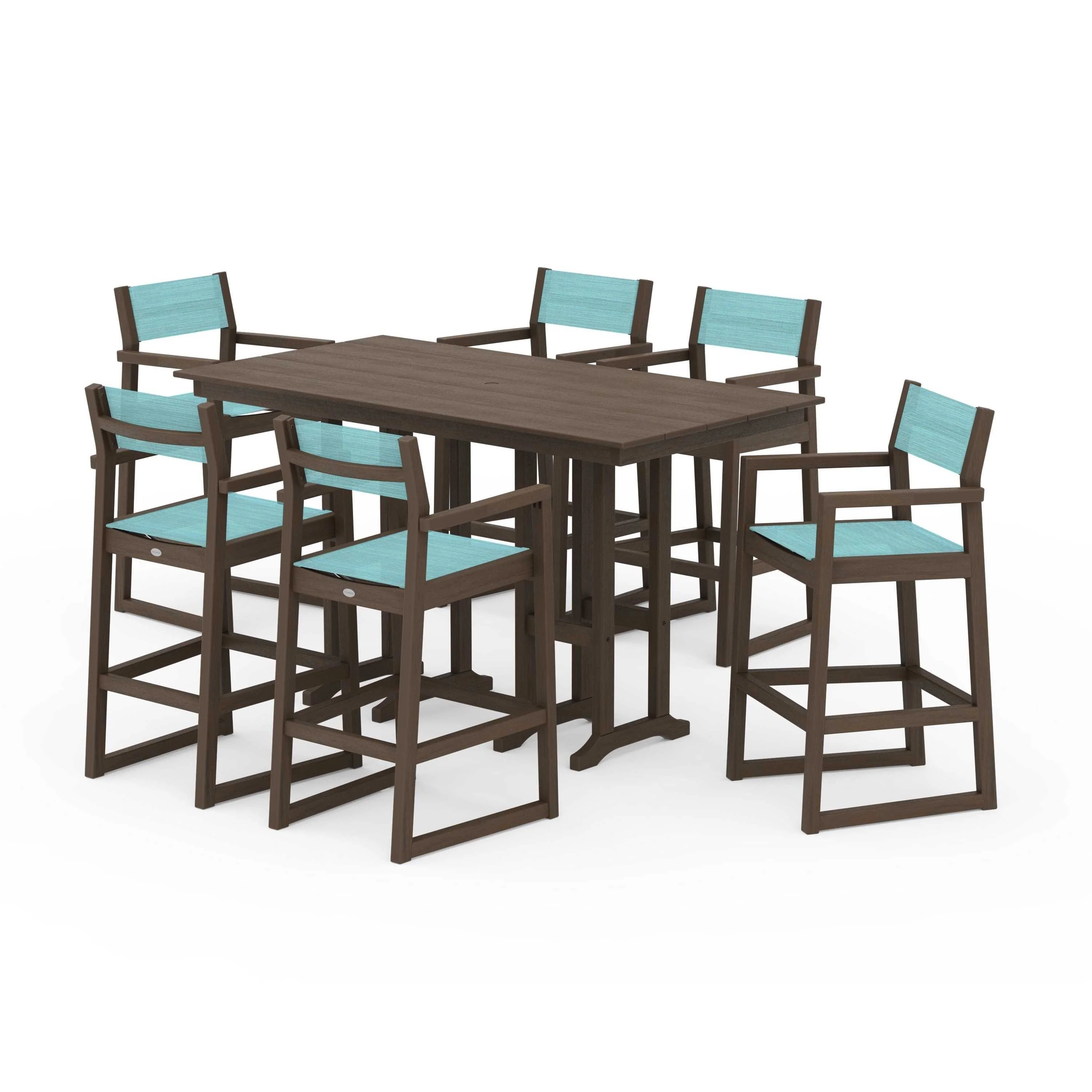 EDGE Sling Arm Chair 7-Piece Farmhouse Bar Set - Image 88