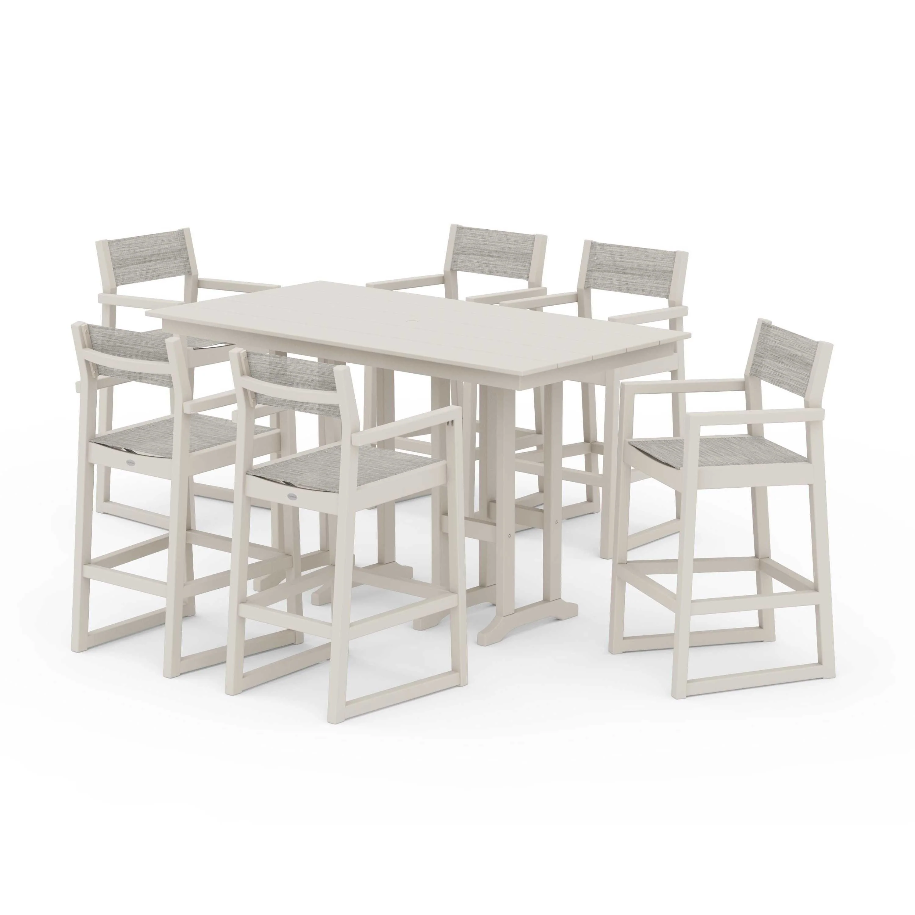 EDGE Sling Arm Chair 7-Piece Farmhouse Bar Set - Image 89