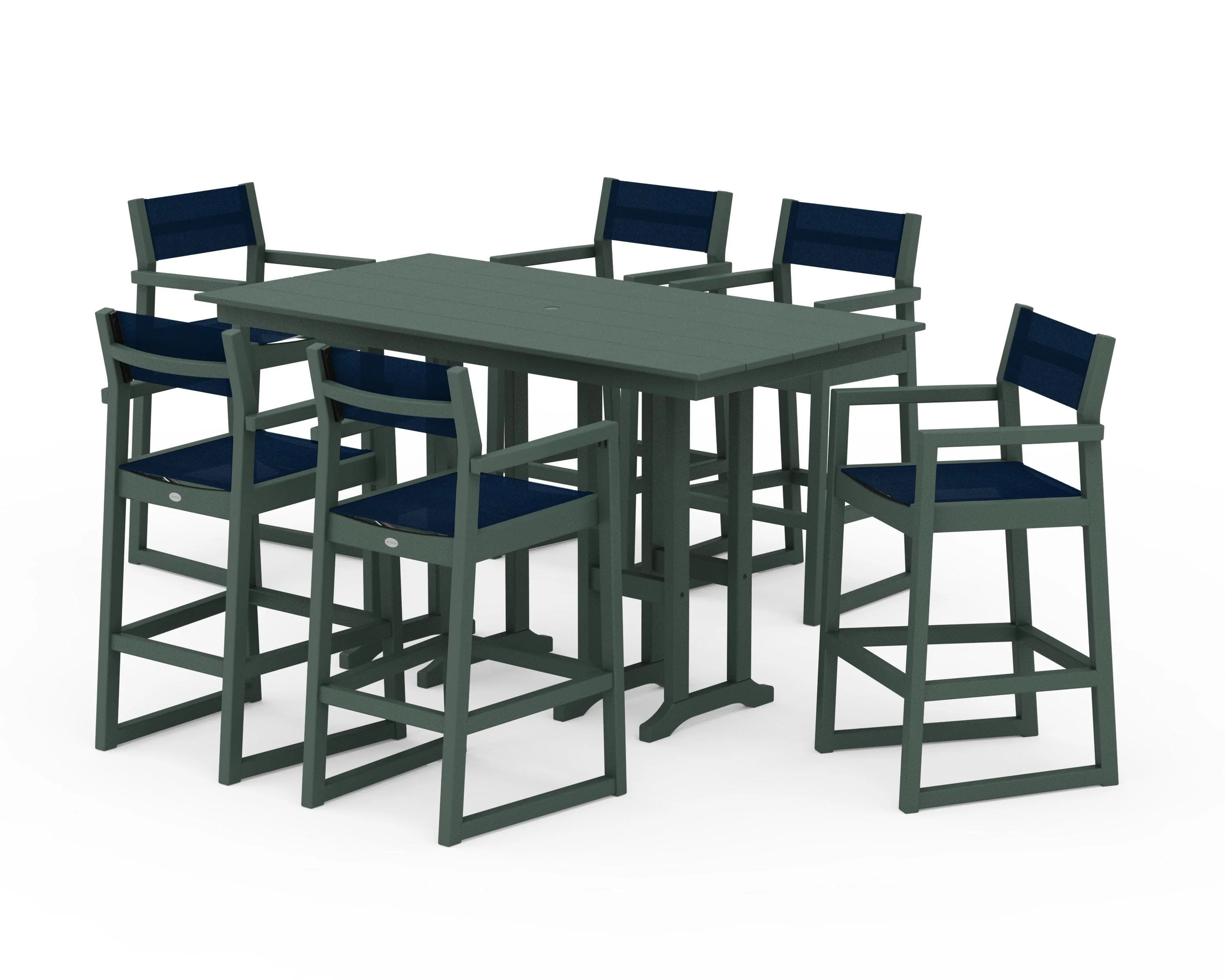 EDGE Sling Arm Chair 7-Piece Farmhouse Bar Set - Image 9