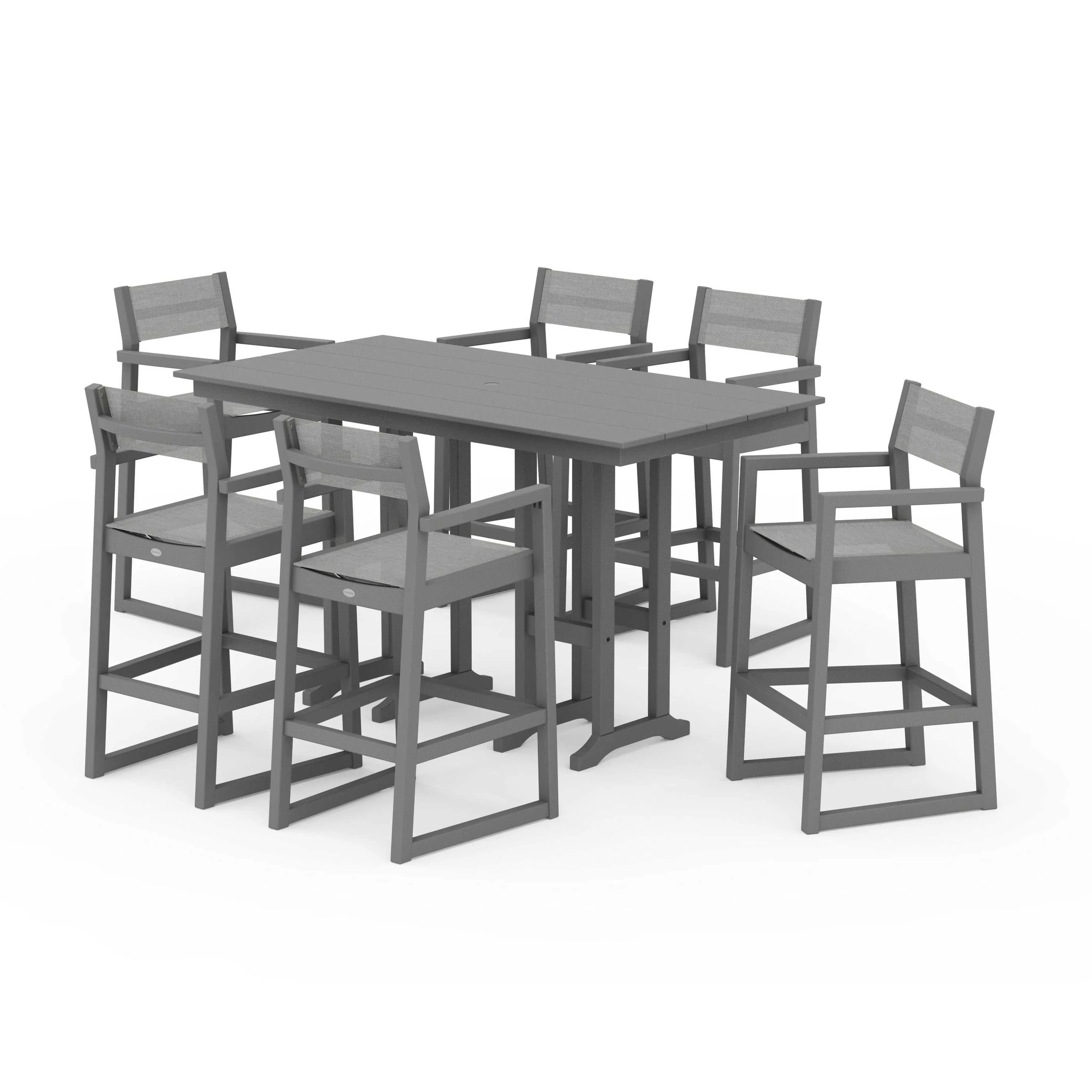 EDGE Sling Arm Chair 7-Piece Farmhouse Bar Set - Image 90
