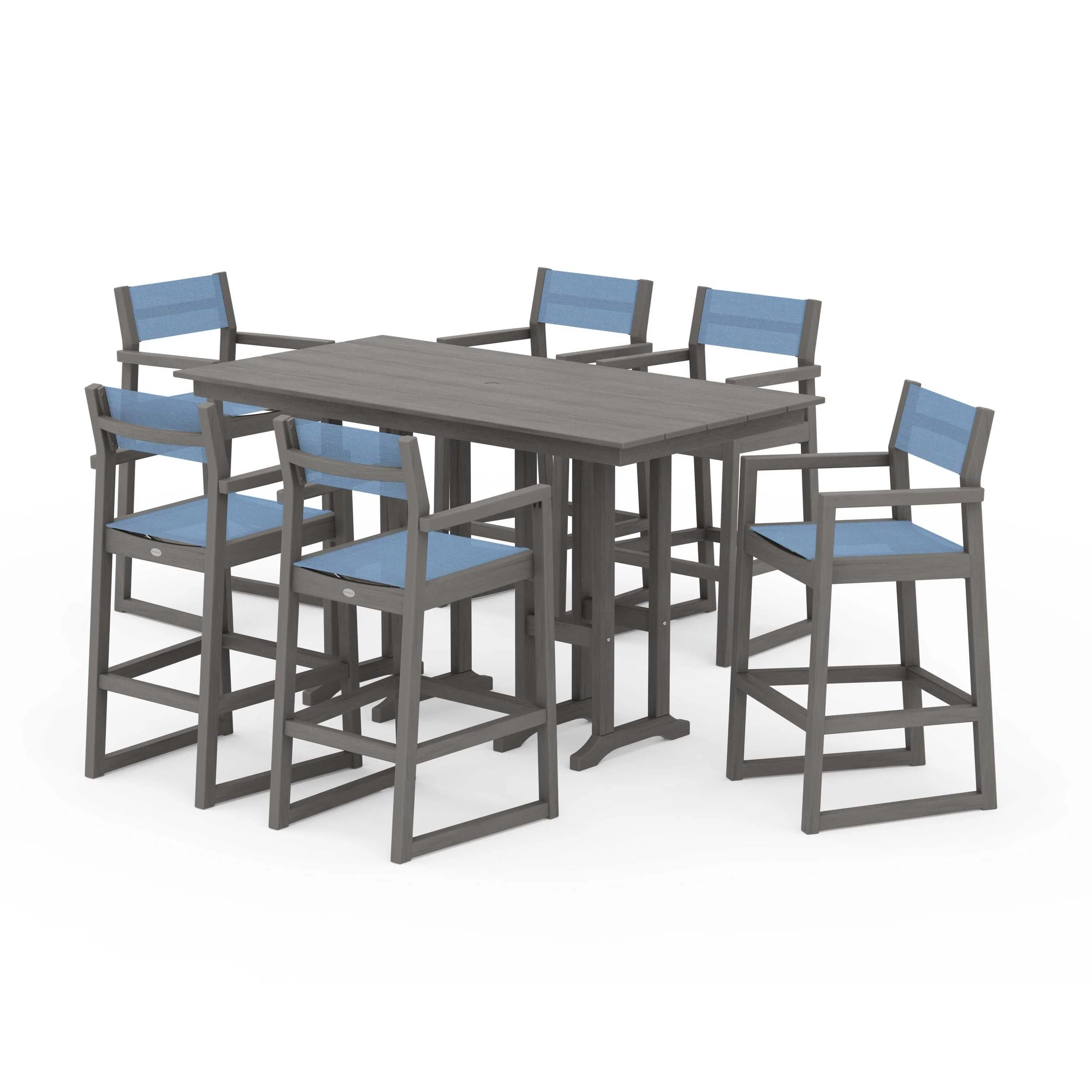 EDGE Sling Arm Chair 7-Piece Farmhouse Bar Set - Image 92