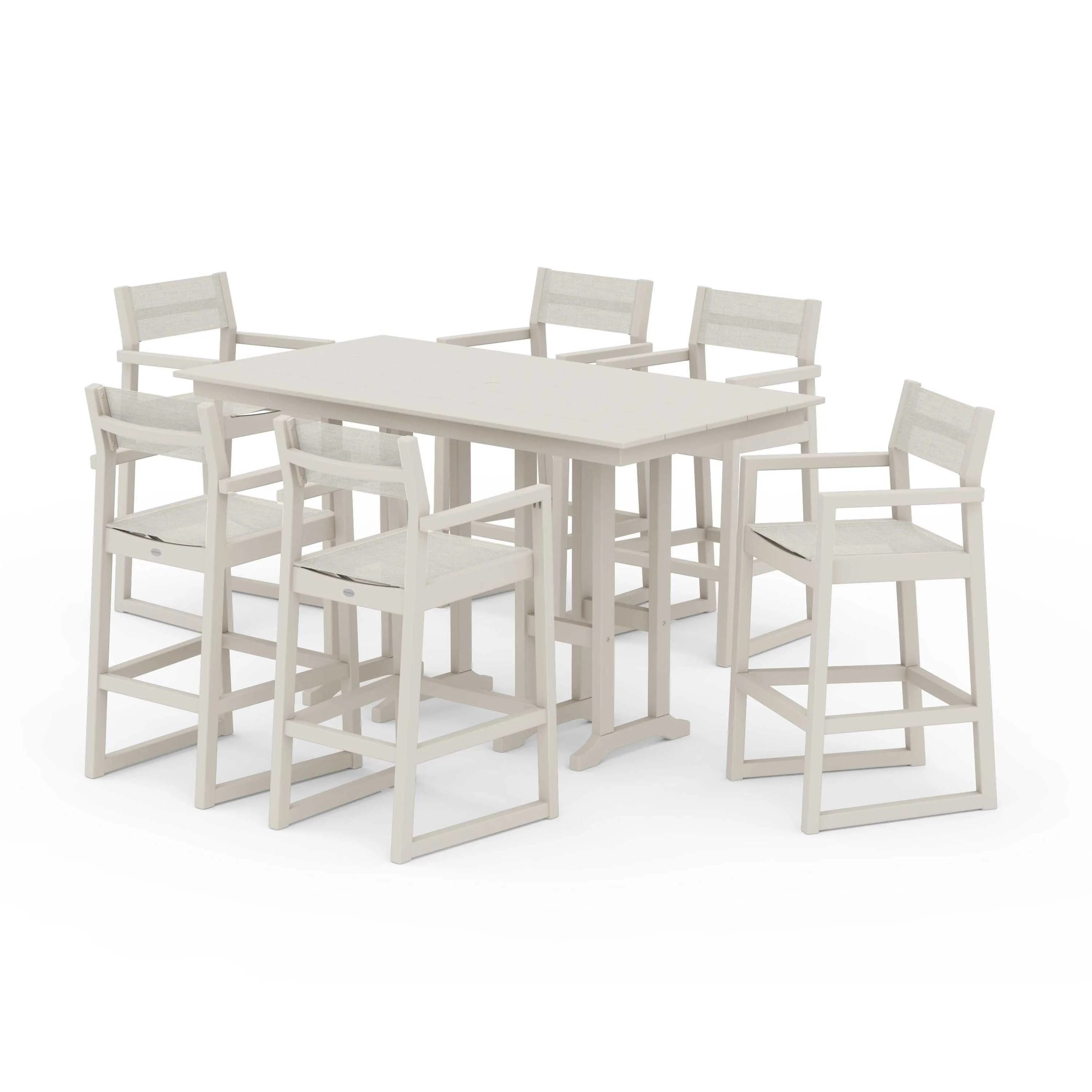 EDGE Sling Arm Chair 7-Piece Farmhouse Bar Set - Image 93