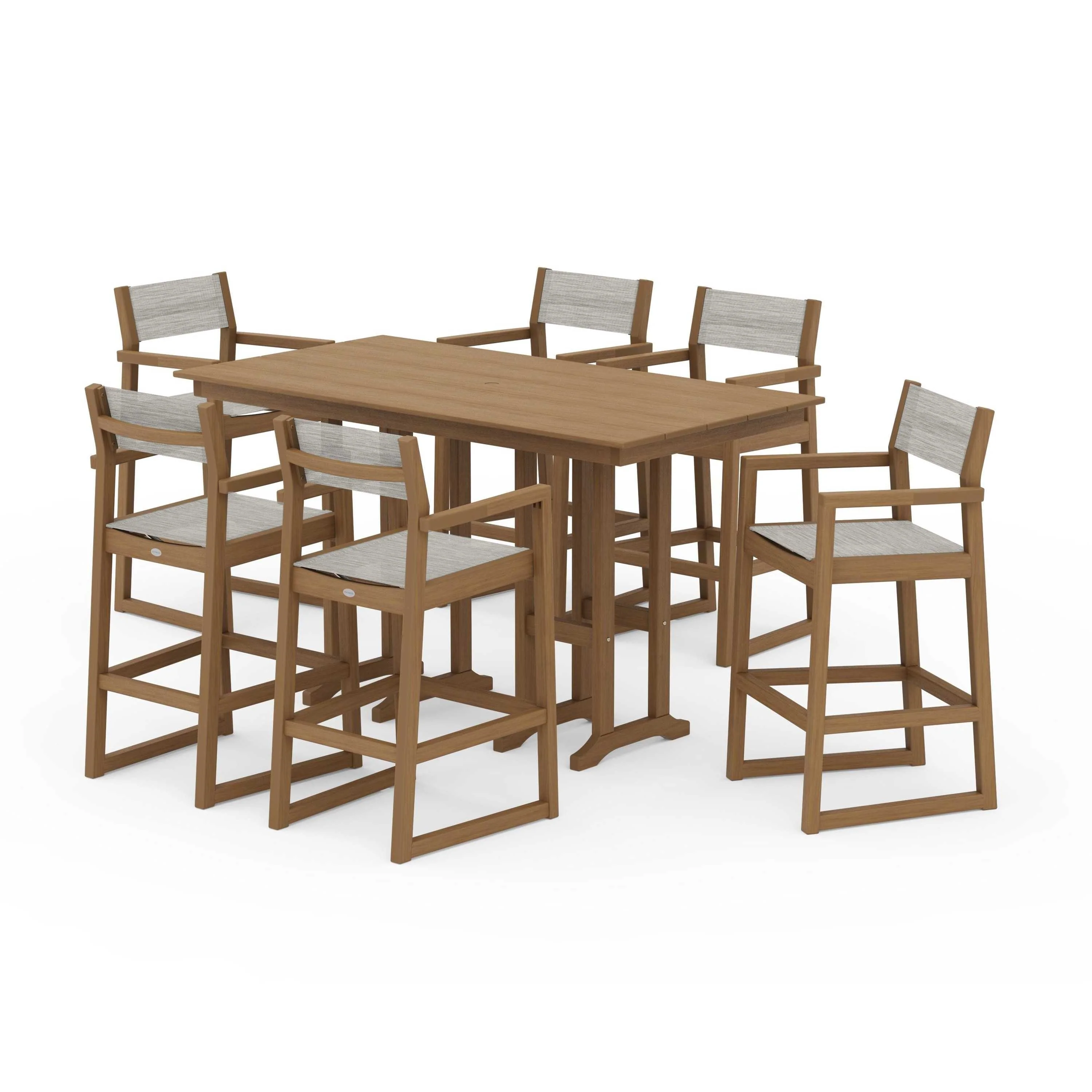 EDGE Sling Arm Chair 7-Piece Farmhouse Bar Set - Image 94