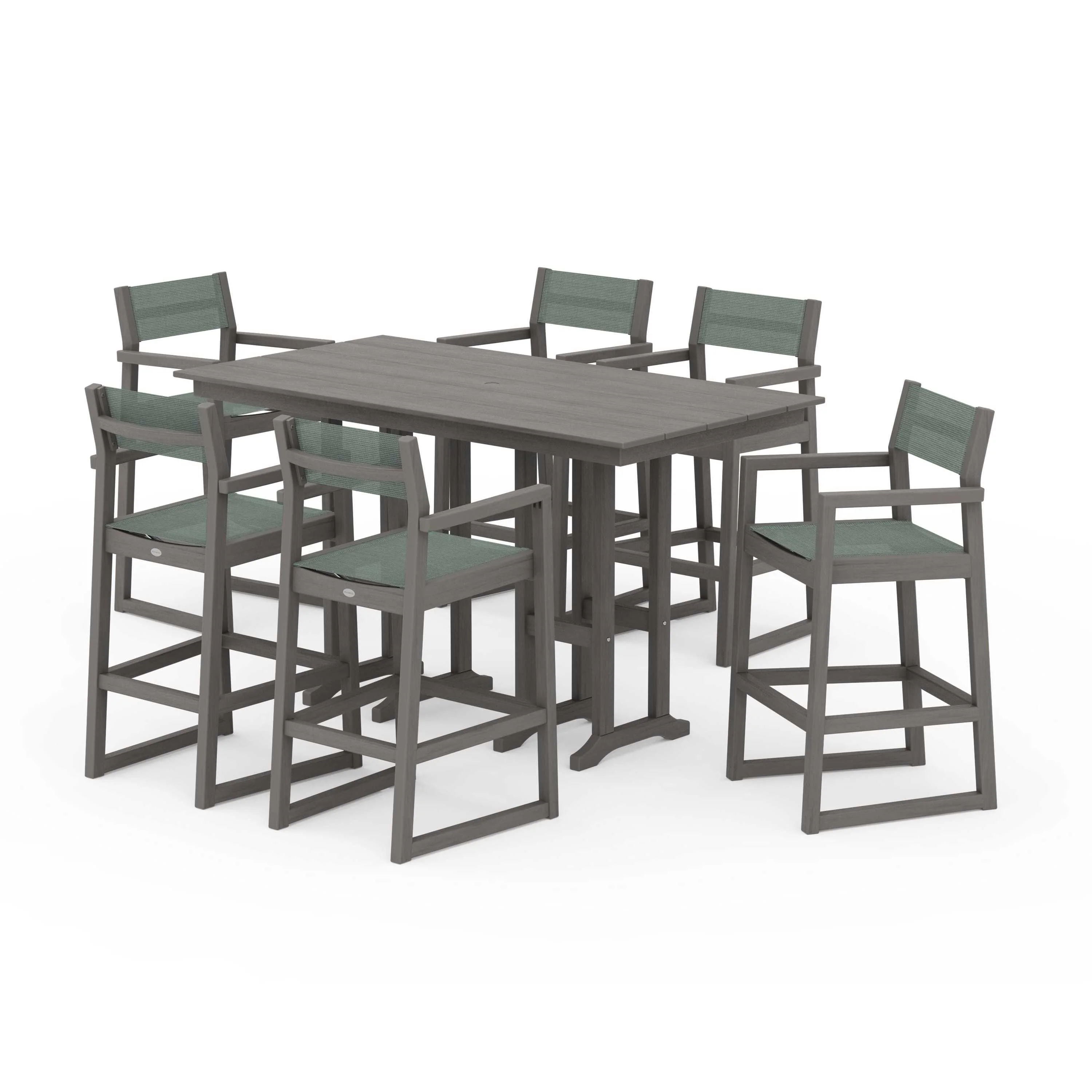 EDGE Sling Arm Chair 7-Piece Farmhouse Bar Set - Image 97