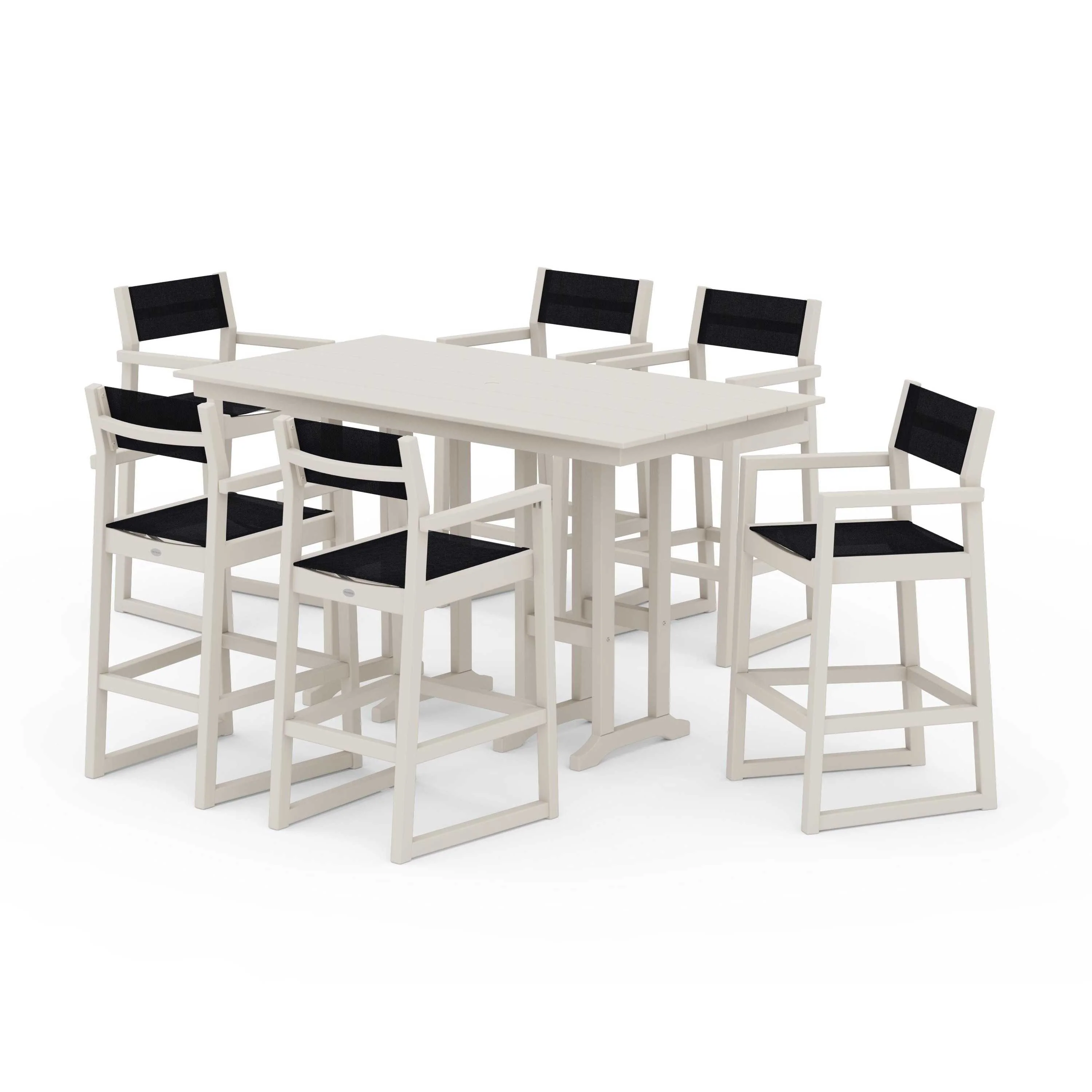 EDGE Sling Arm Chair 7-Piece Farmhouse Bar Set - Image 98