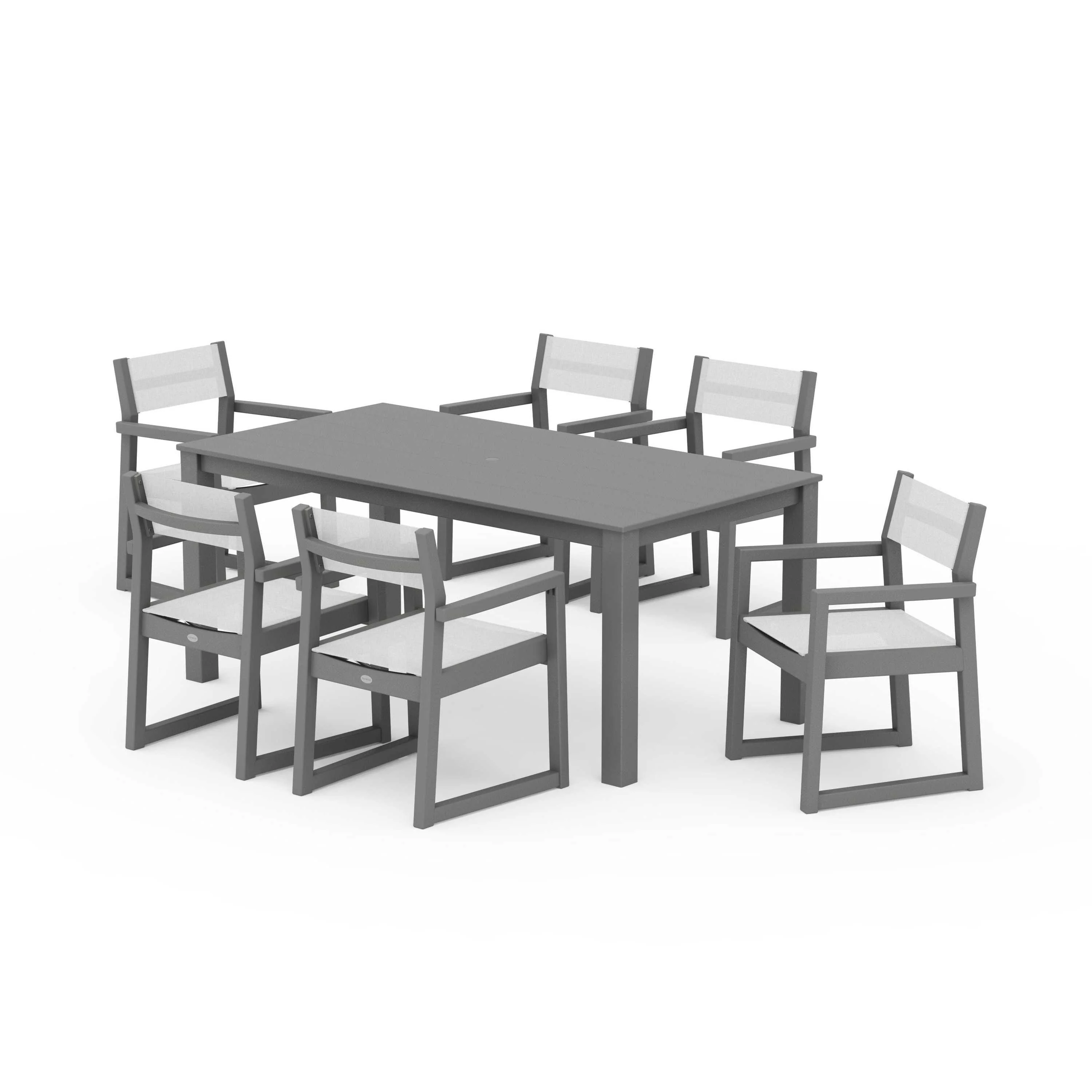 EDGE Sling Arm Chair 7-Piece Parsons Dining Set - Image 107