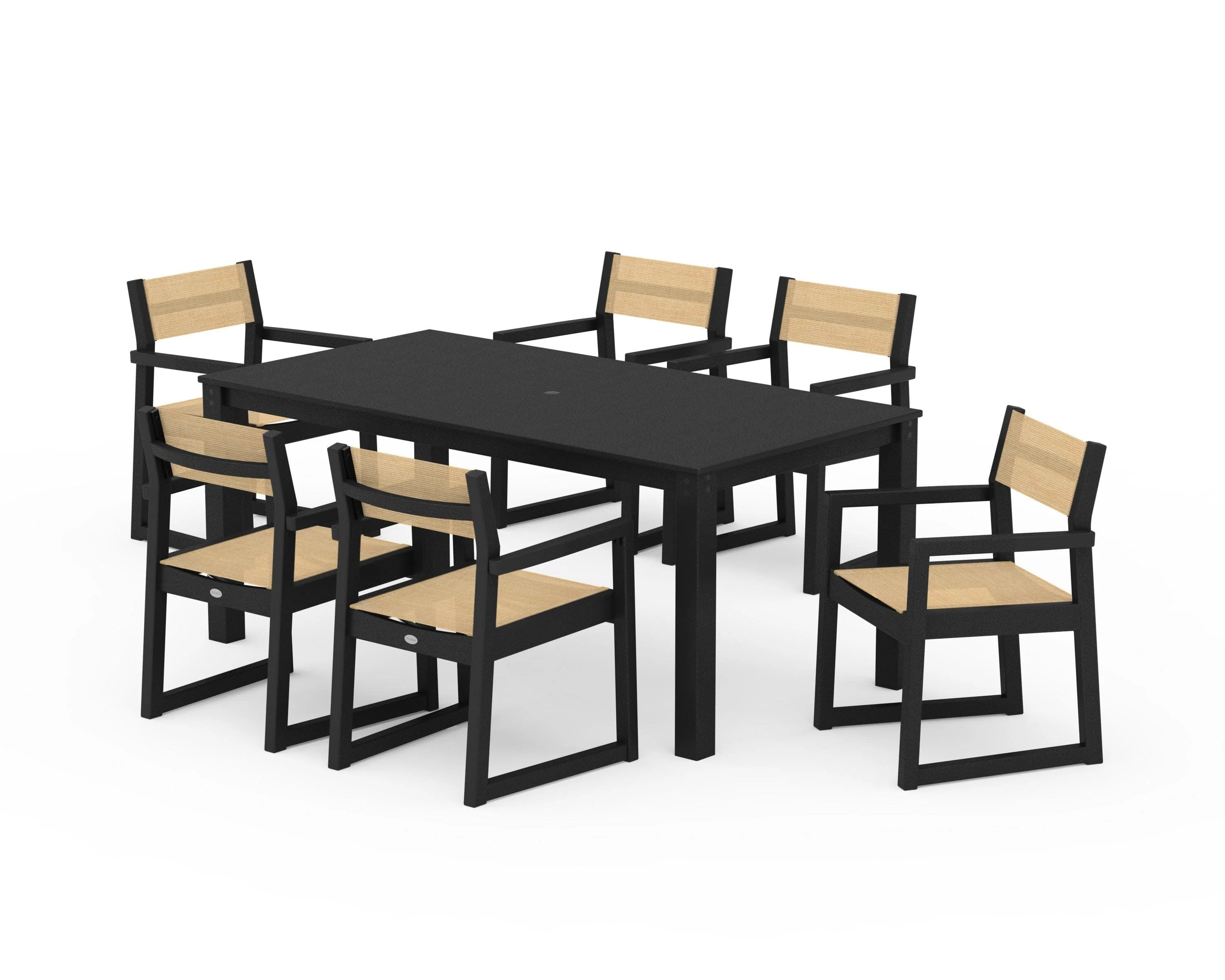 EDGE Sling Arm Chair 7-Piece Parsons Dining Set - Image 11