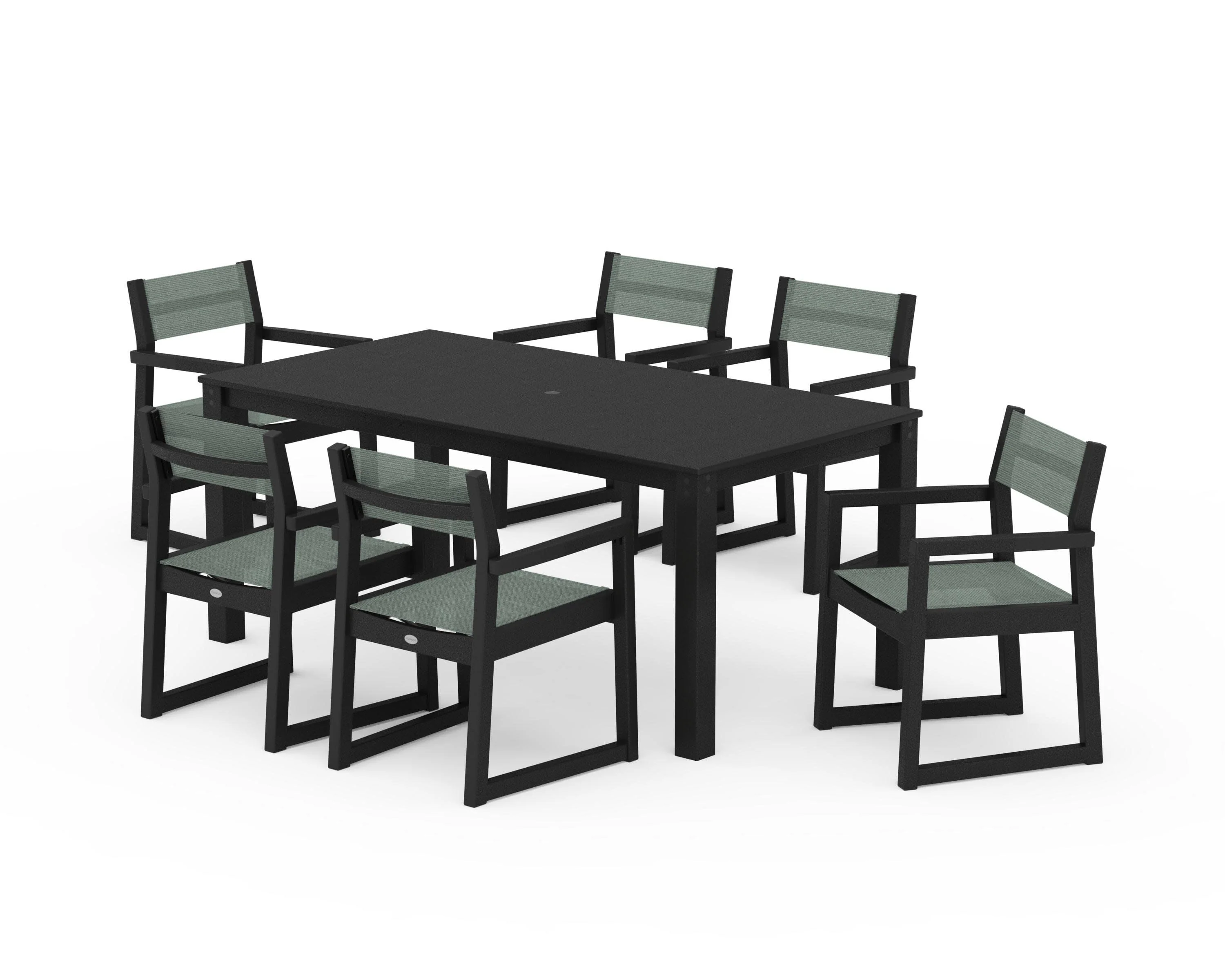 EDGE Sling Arm Chair 7-Piece Parsons Dining Set - Image 12