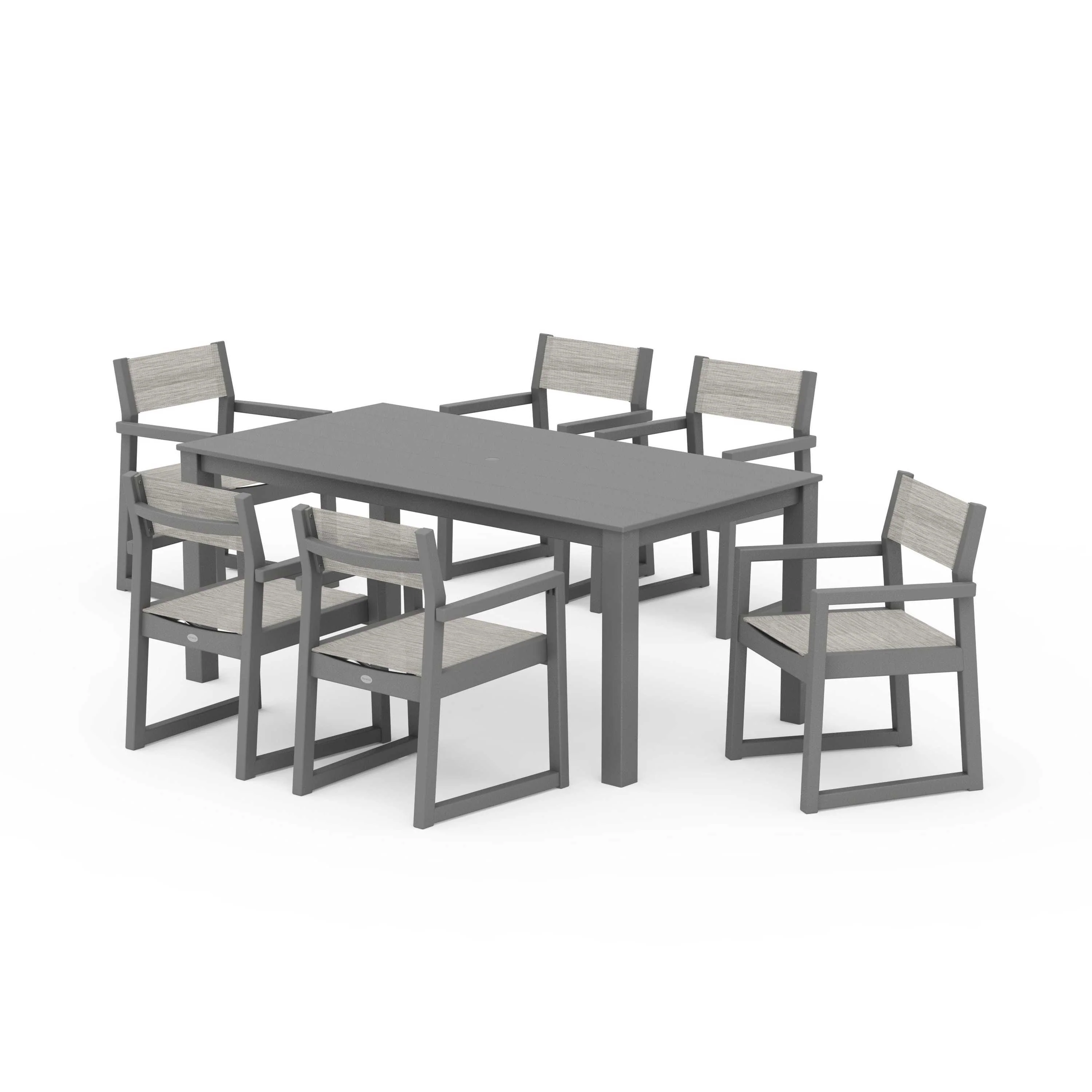 EDGE Sling Arm Chair 7-Piece Parsons Dining Set - Image 123