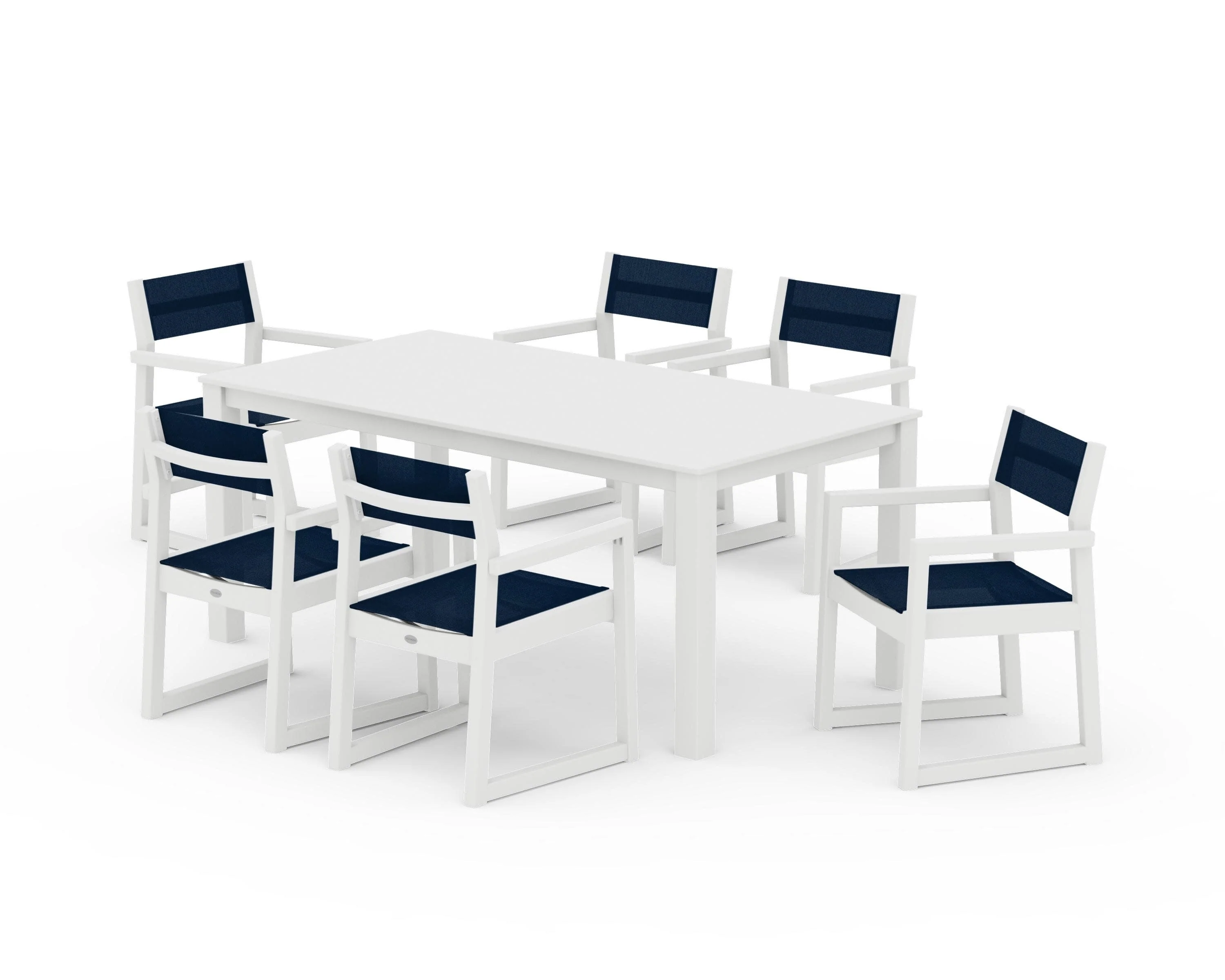 EDGE Sling Arm Chair 7-Piece Parsons Dining Set - Image 25