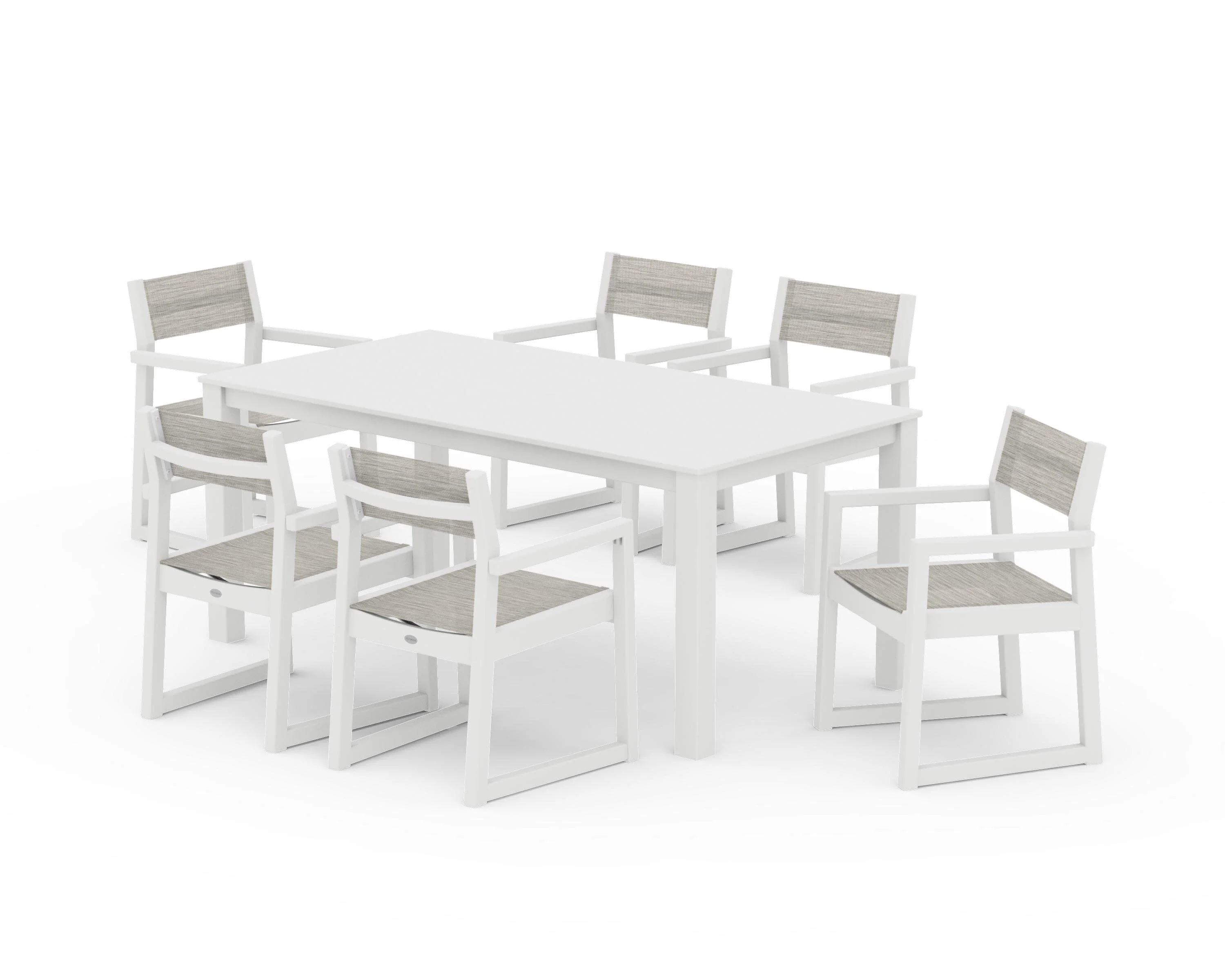 EDGE Sling Arm Chair 7-Piece Parsons Dining Set - Image 29