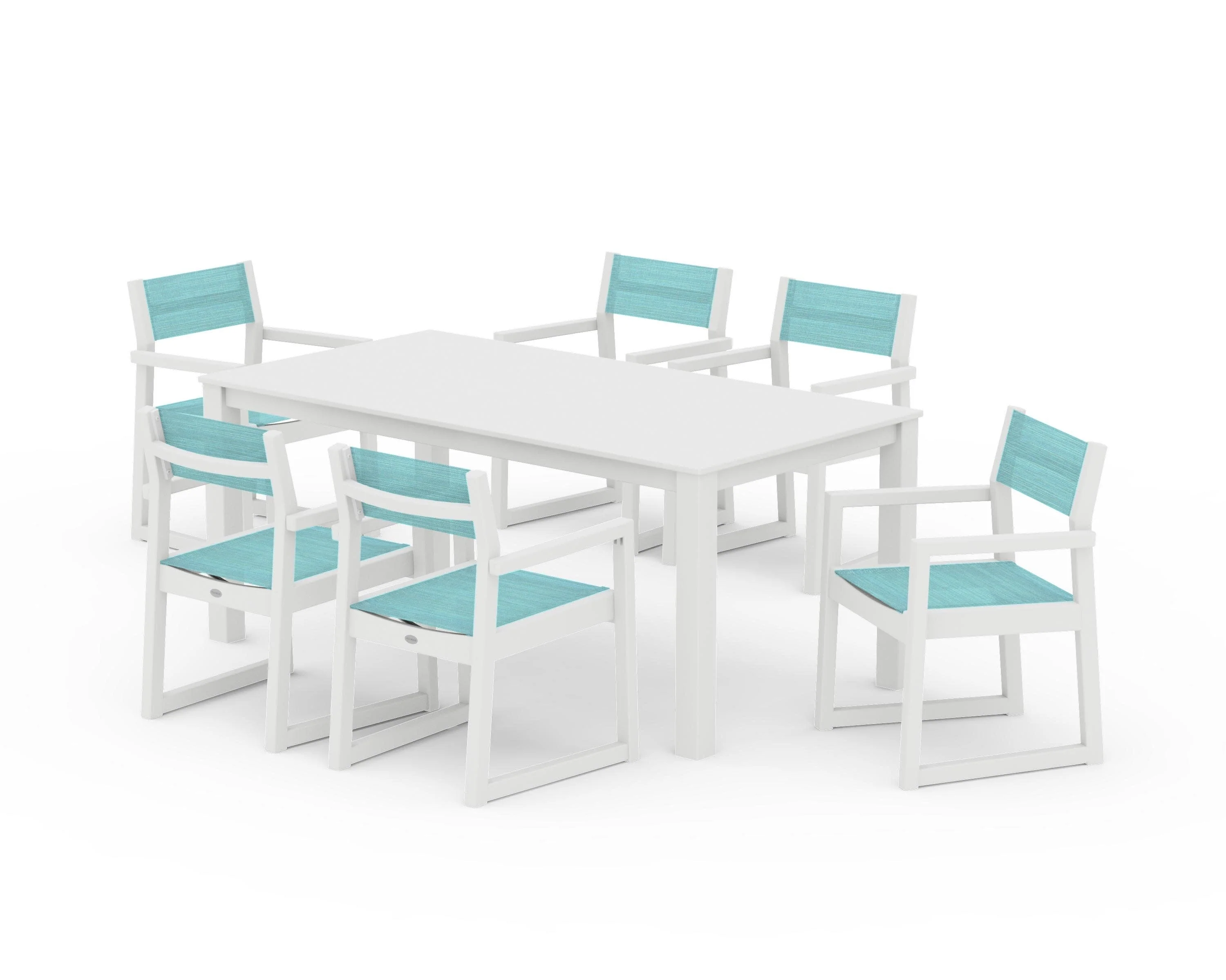 EDGE Sling Arm Chair 7-Piece Parsons Dining Set - Image 30