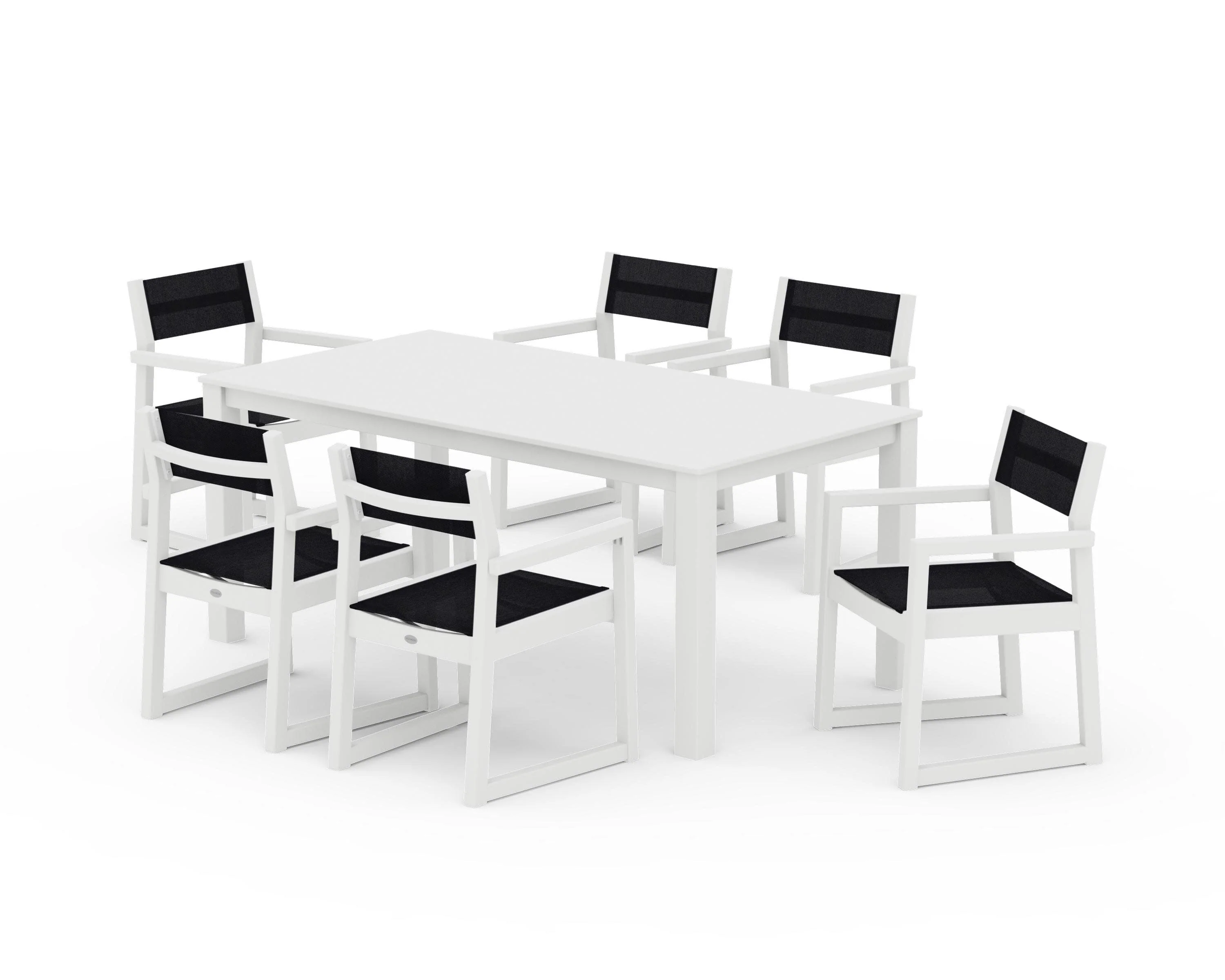 EDGE Sling Arm Chair 7-Piece Parsons Dining Set - Image 31