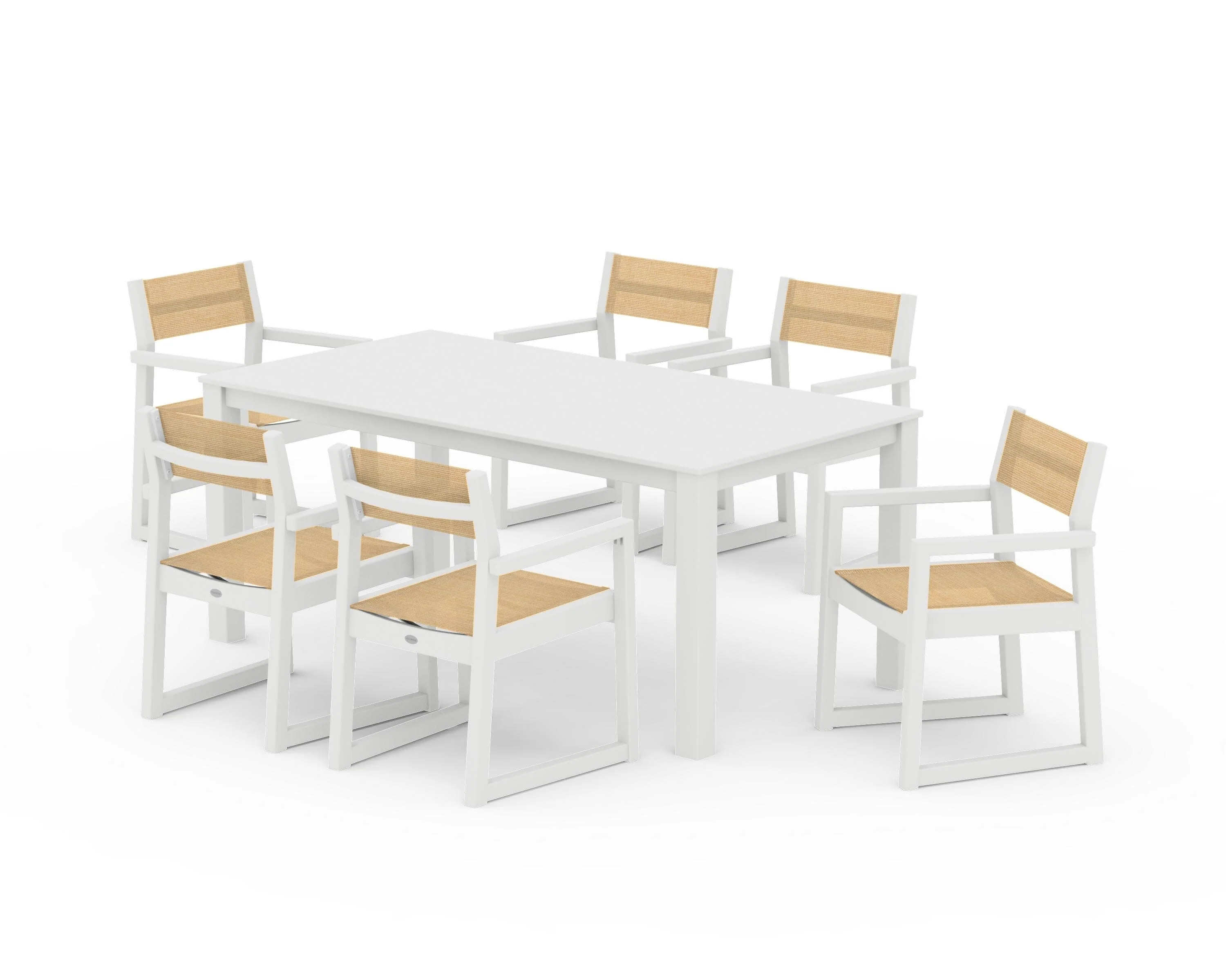 EDGE Sling Arm Chair 7-Piece Parsons Dining Set - Image 32