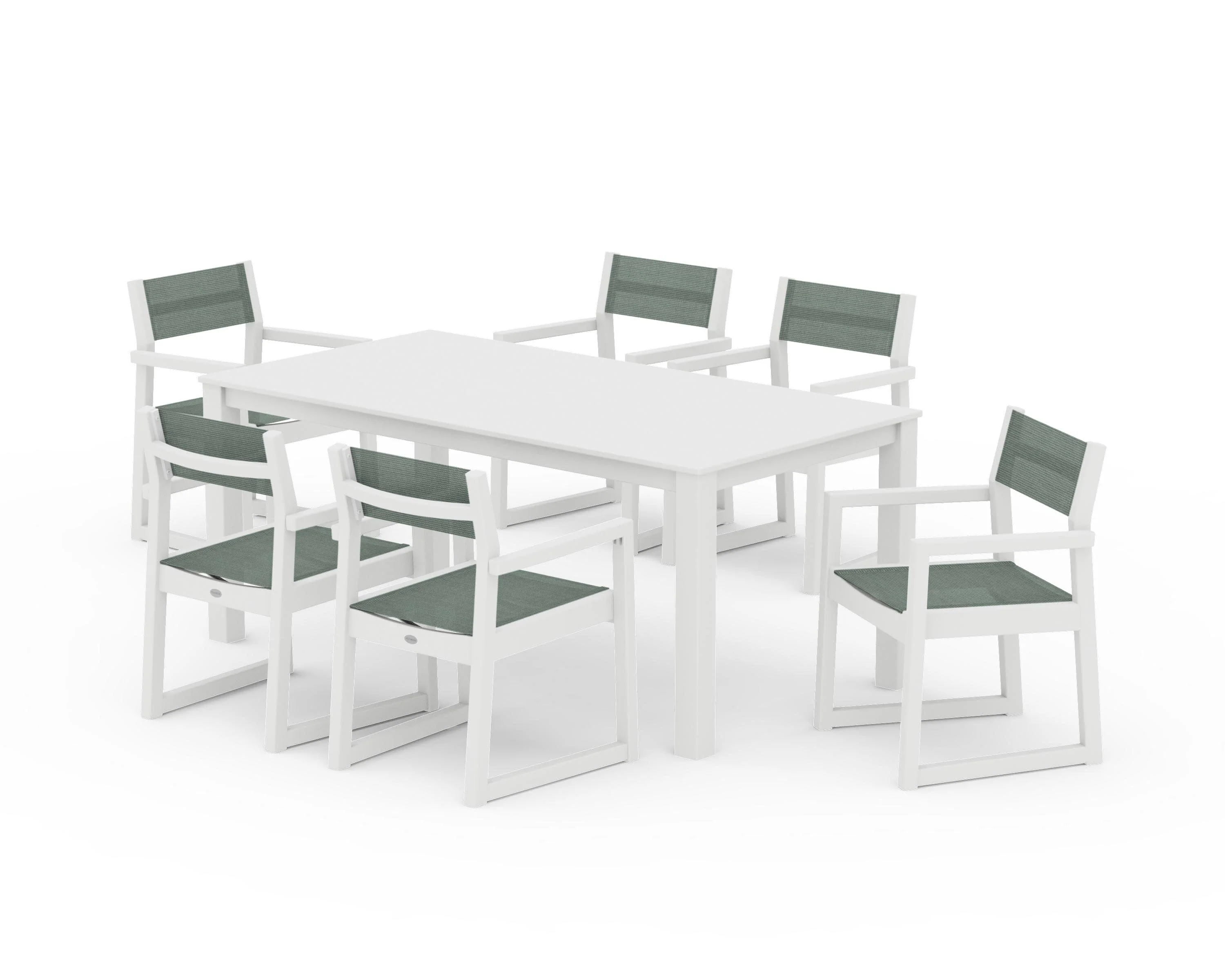 EDGE Sling Arm Chair 7-Piece Parsons Dining Set - Image 33