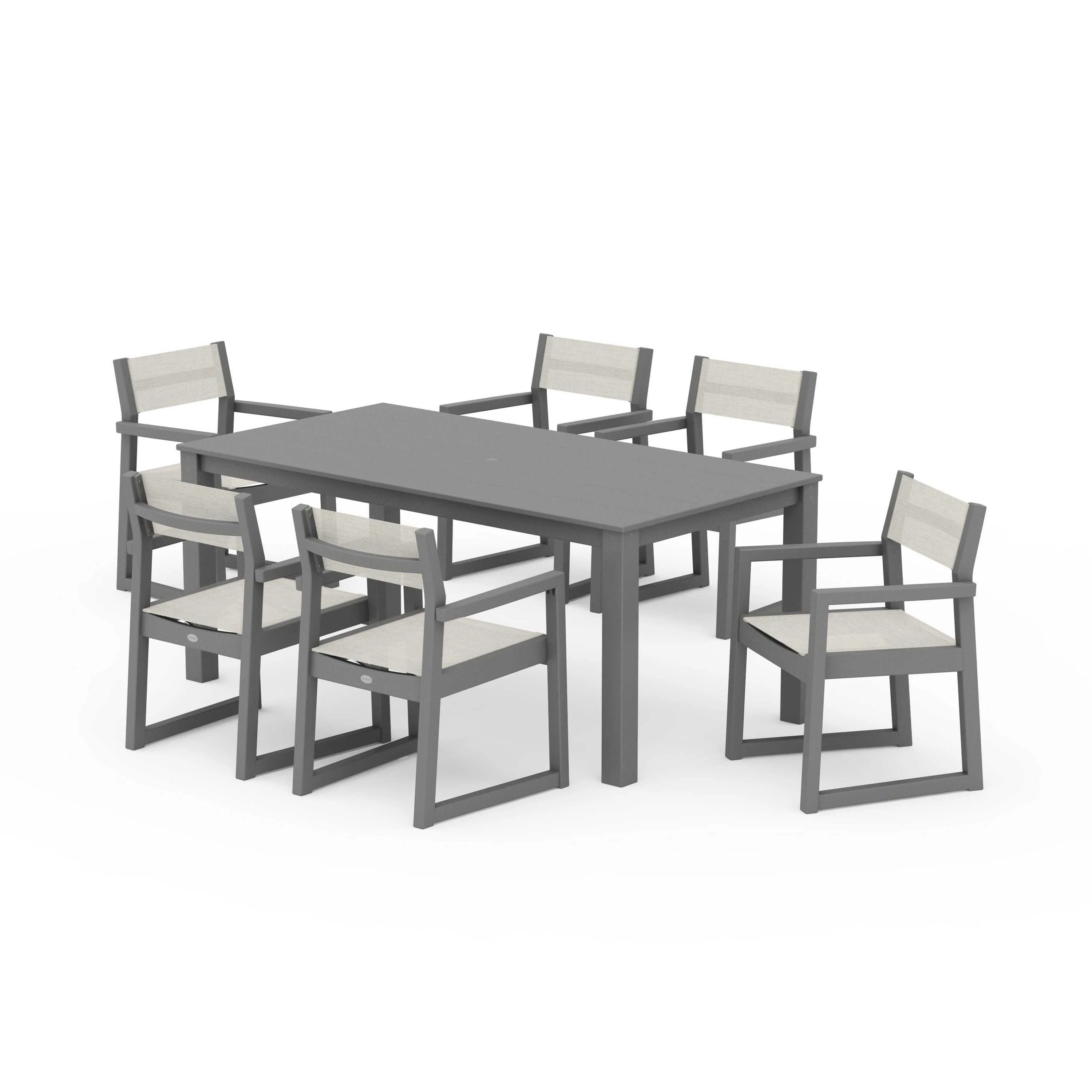 EDGE Sling Arm Chair 7-Piece Parsons Dining Set - Image 35