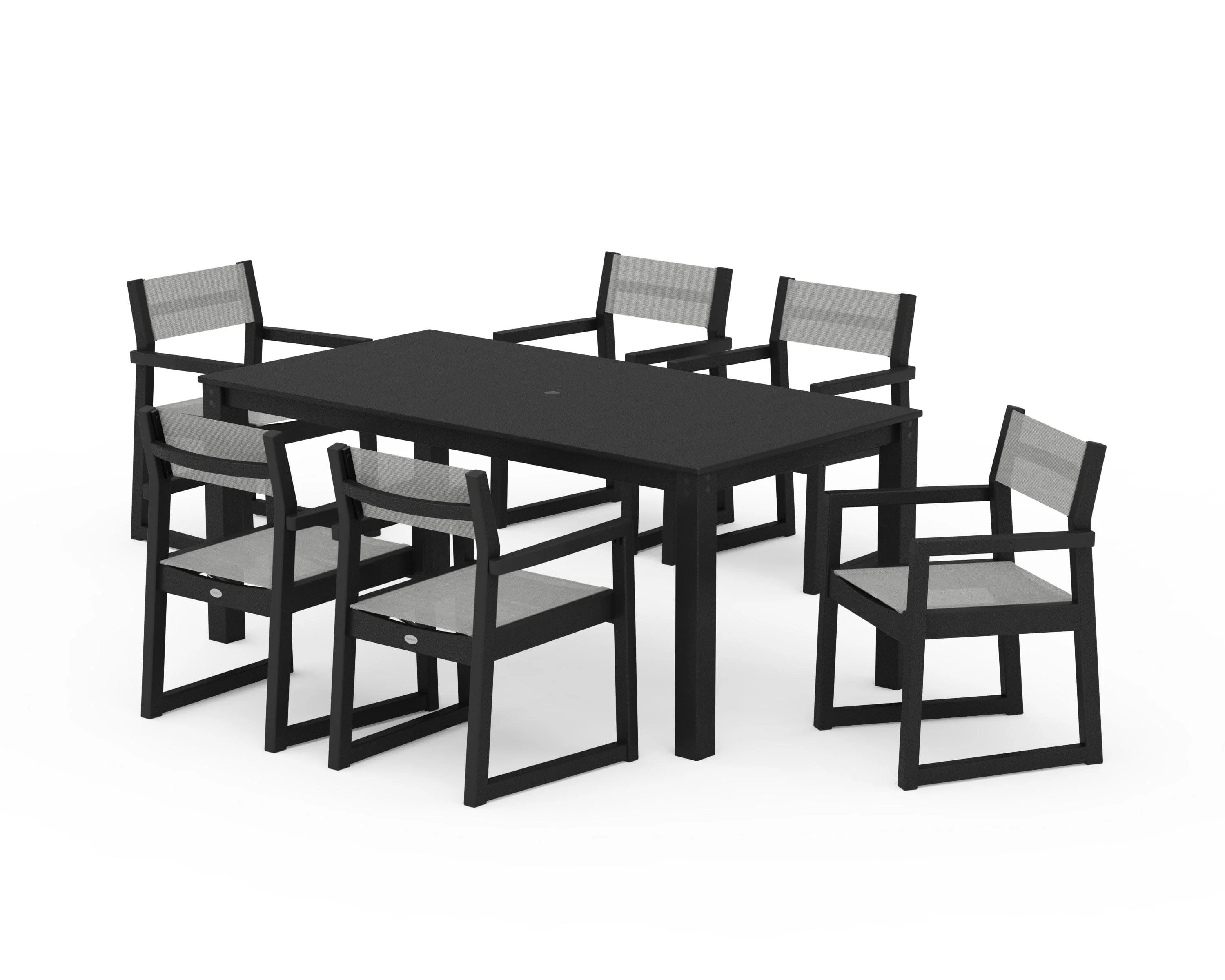 EDGE Sling Arm Chair 7-Piece Parsons Dining Set - Image 4