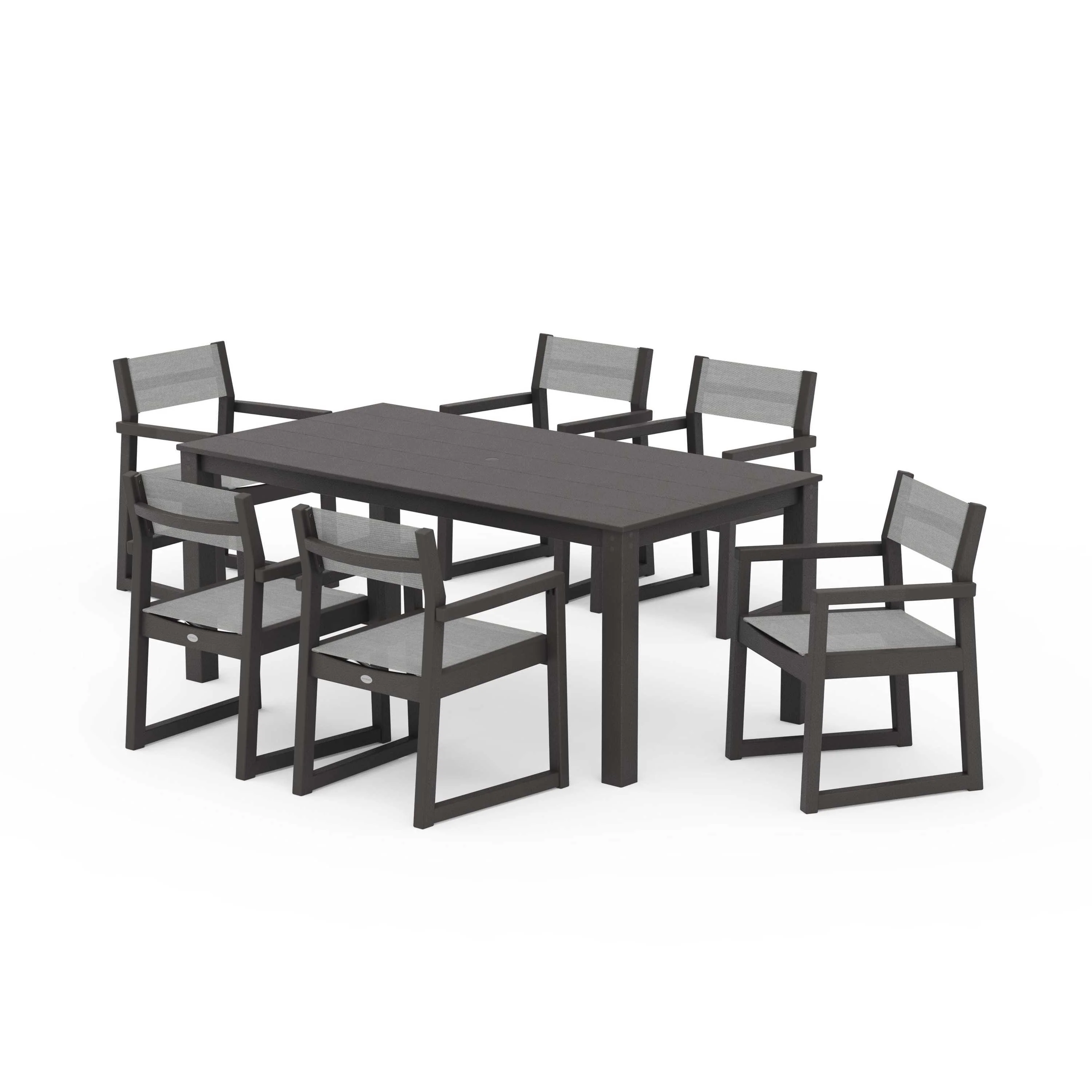 EDGE Sling Arm Chair 7-Piece Parsons Dining Set - Image 54