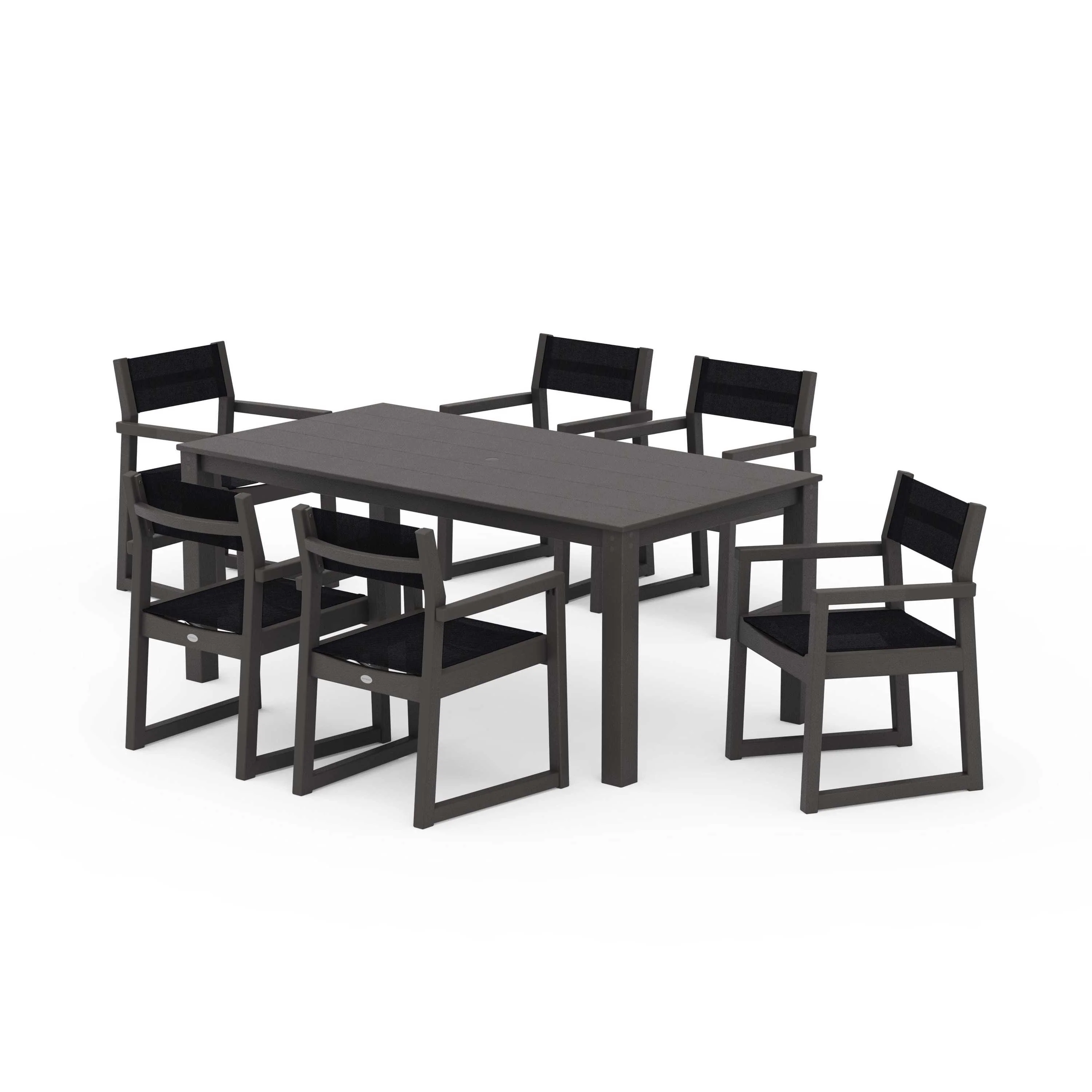 EDGE Sling Arm Chair 7-Piece Parsons Dining Set - Image 59