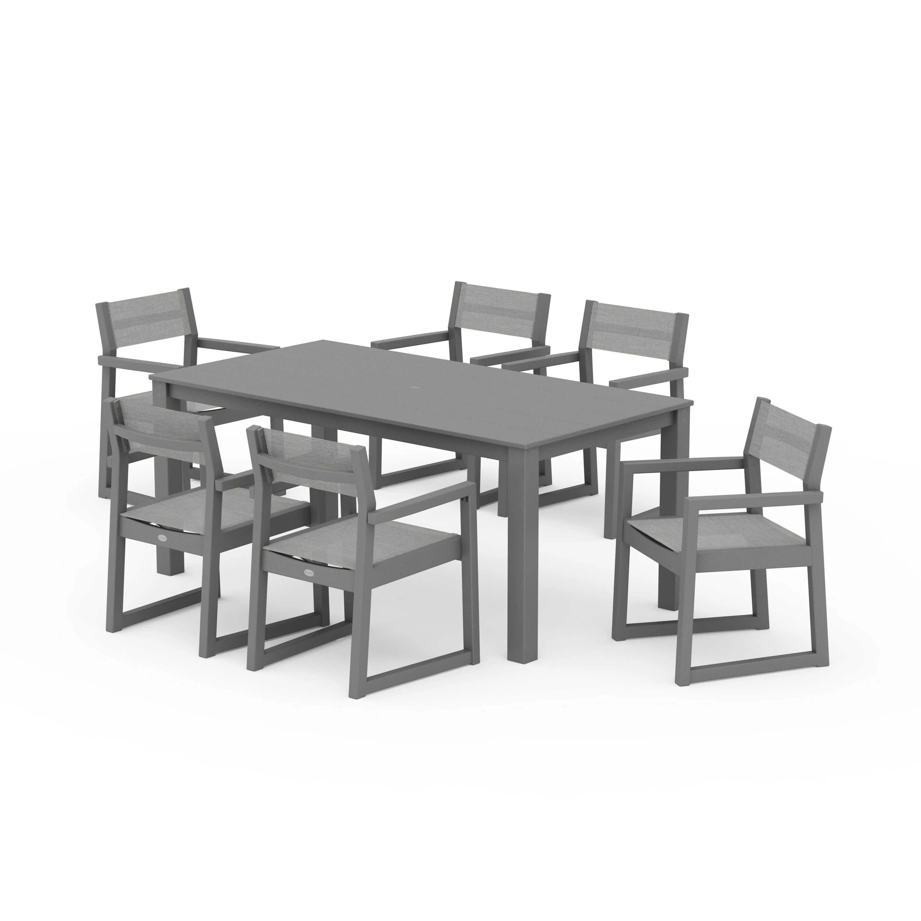 EDGE Sling Arm Chair 7-Piece Parsons Dining Set - Image 60