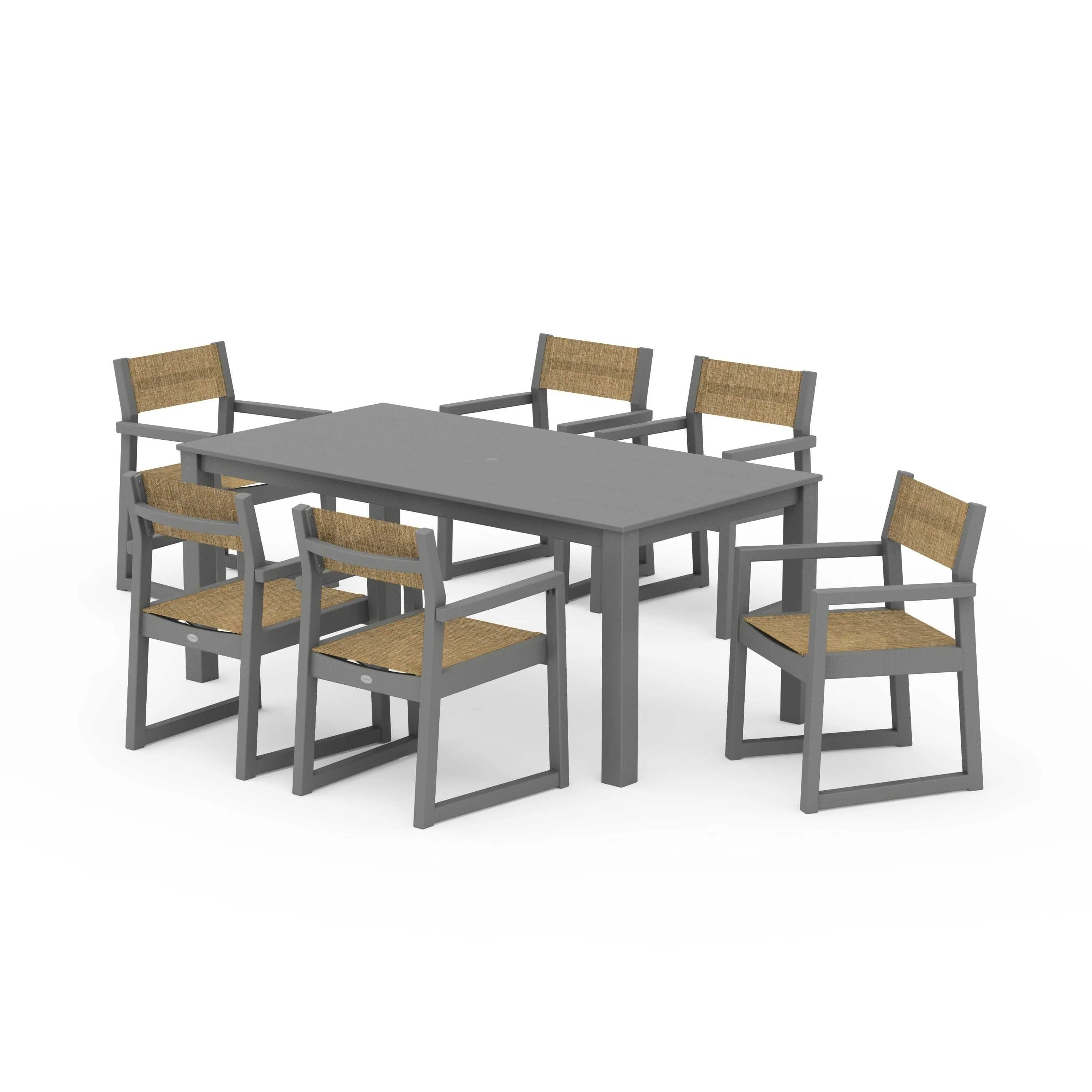 EDGE Sling Arm Chair 7-Piece Parsons Dining Set - Image 68