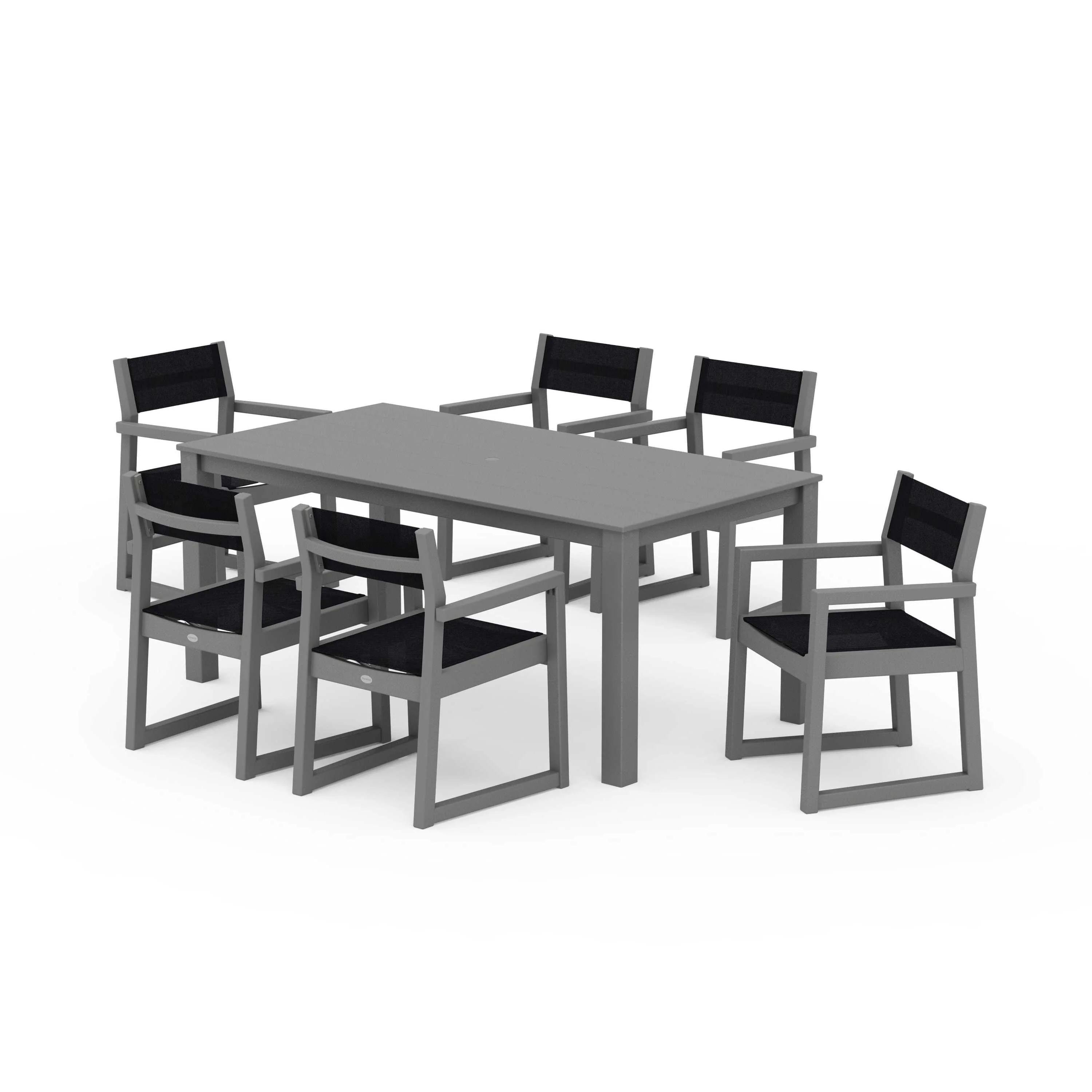 EDGE Sling Arm Chair 7-Piece Parsons Dining Set - Image 71